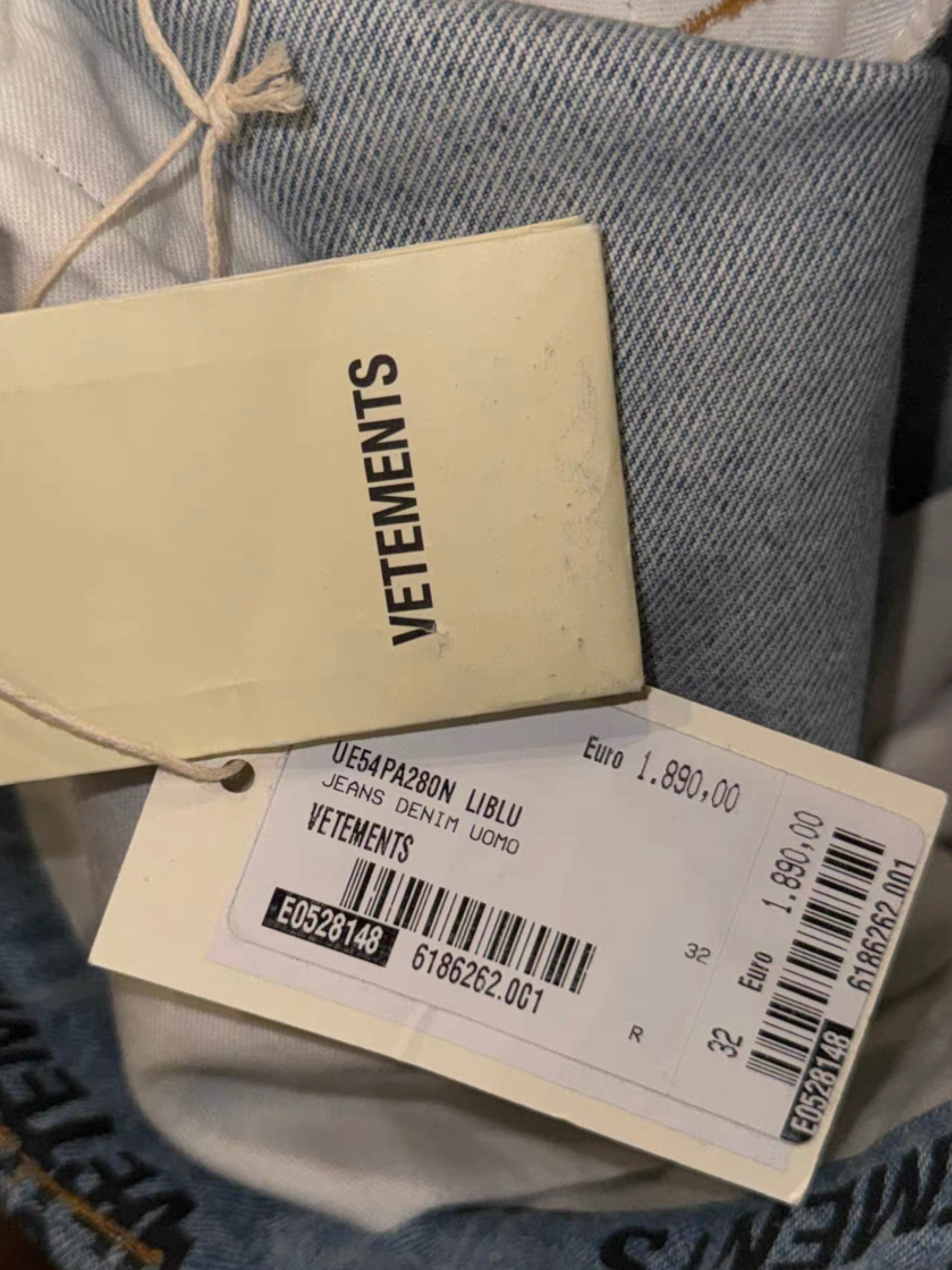 Vetements overprint convertible jeans