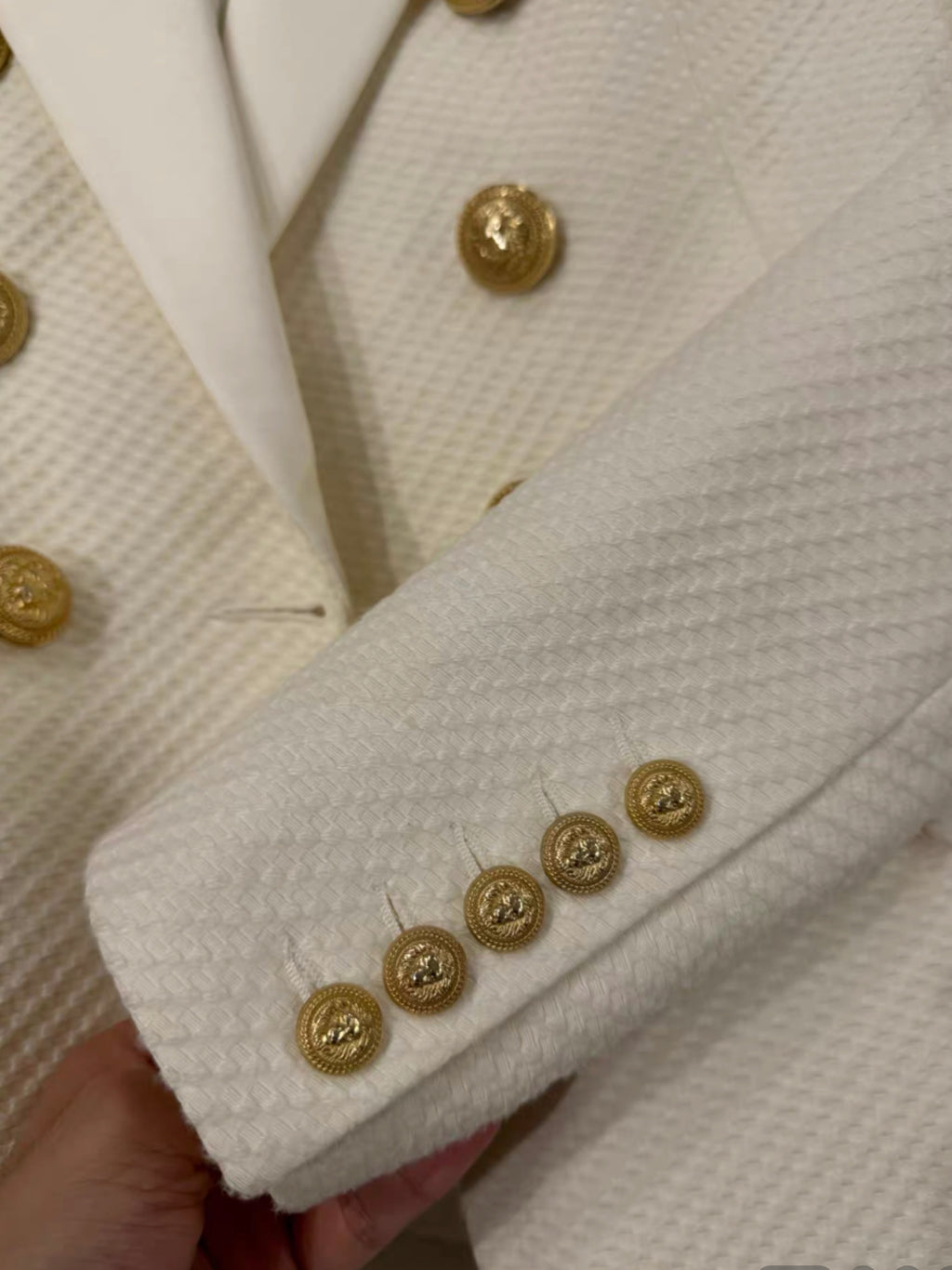 Balmain gold buttons suit