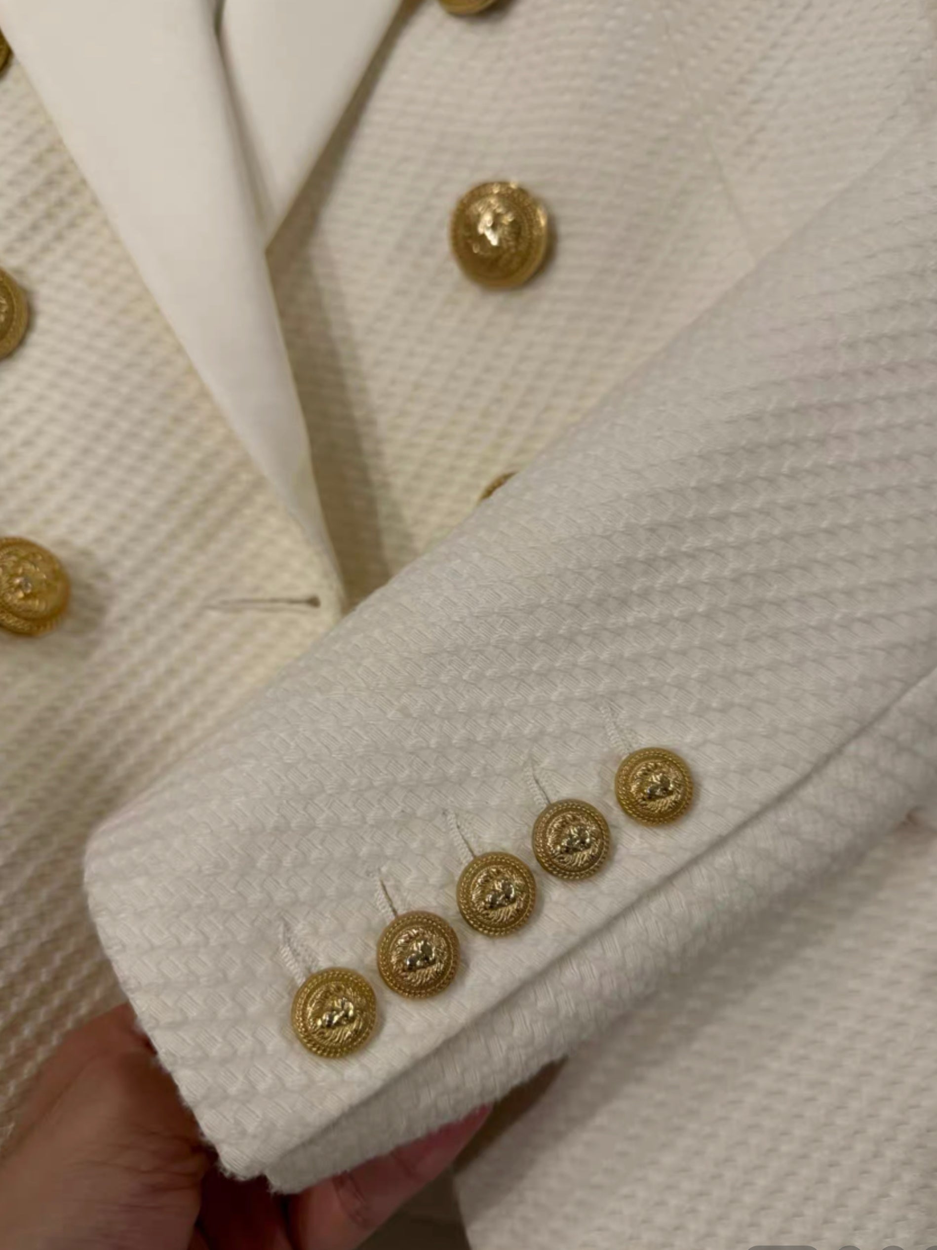 Balmain gold buttons suit