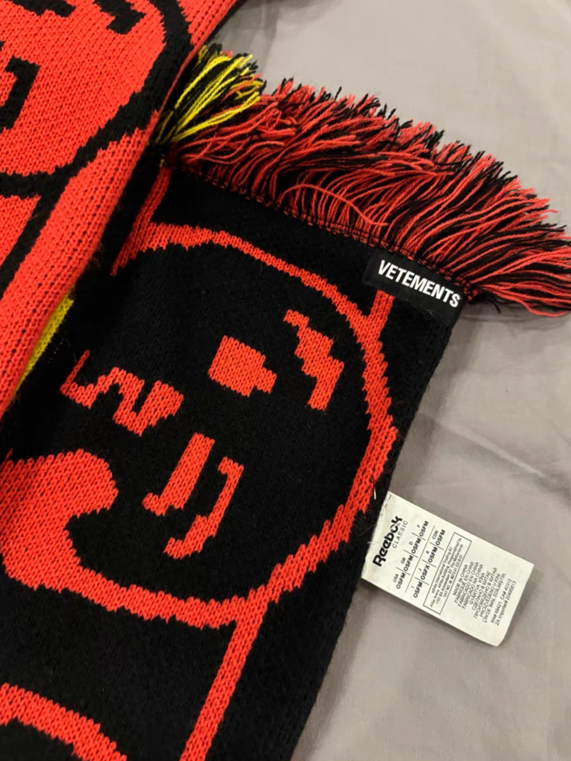 Vetements emoji patchwork scarf