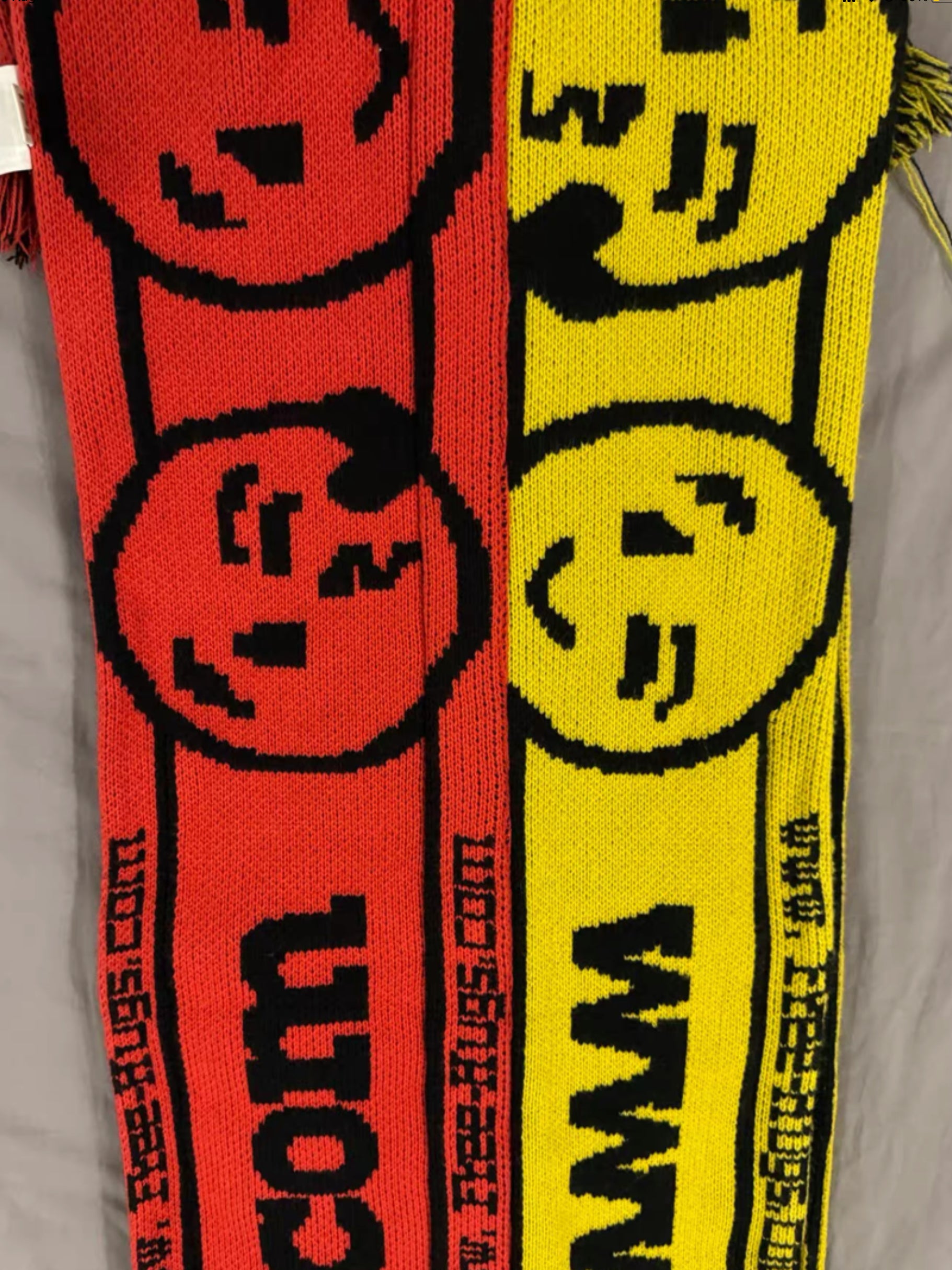 Vetements emoji patchwork scarf