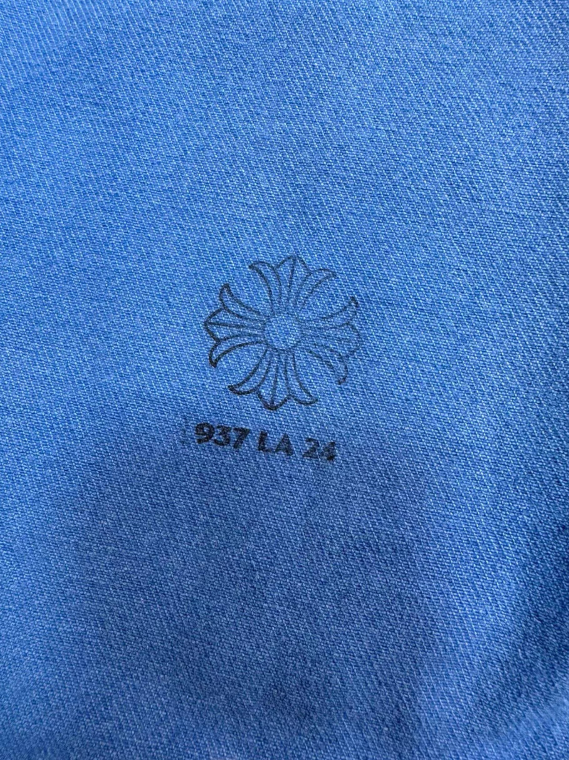 Chrome Hearts London Exclusive Blue Leather Cross Patch Denim