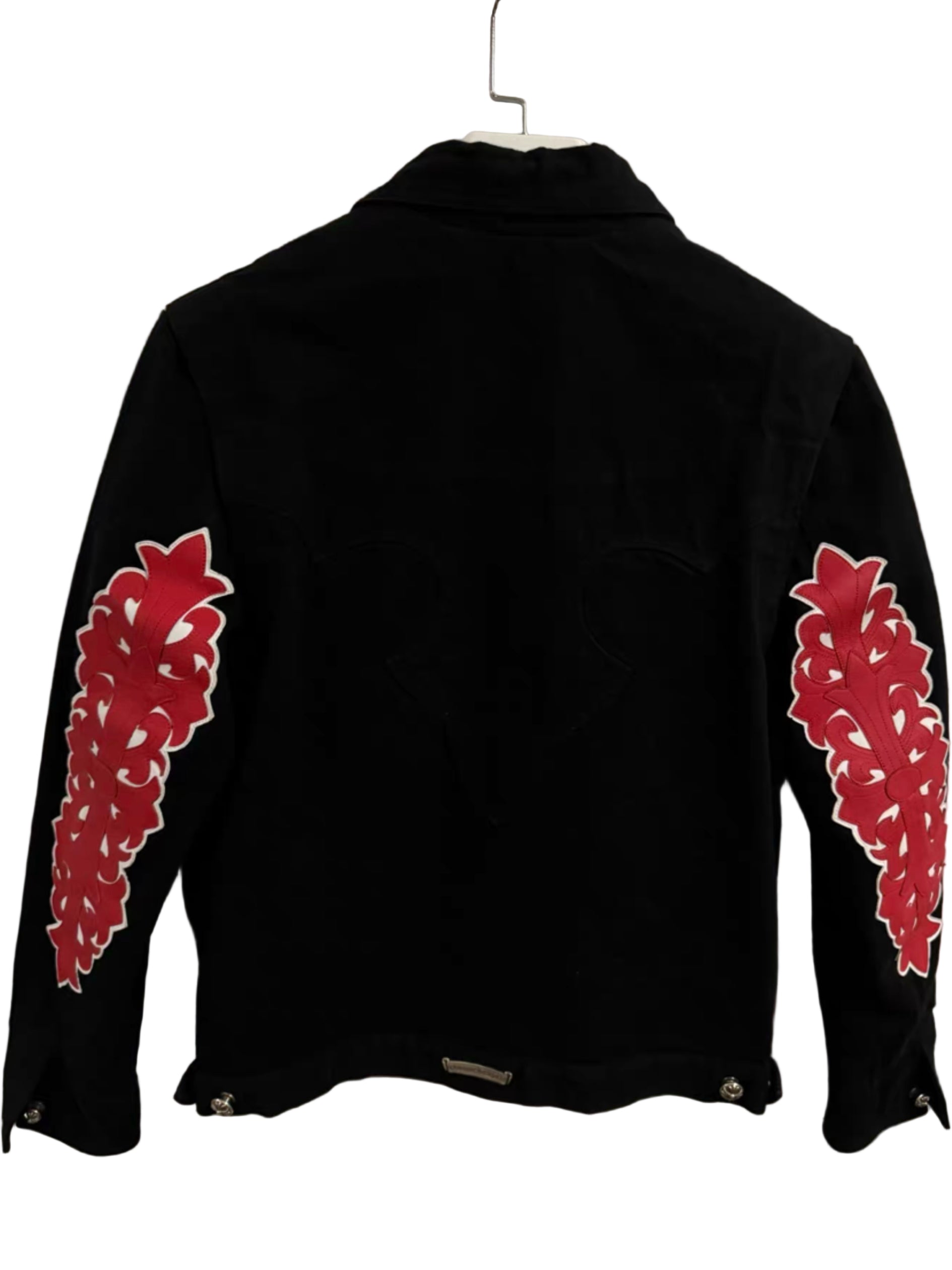 Chrome hearts leather patch denim jacket