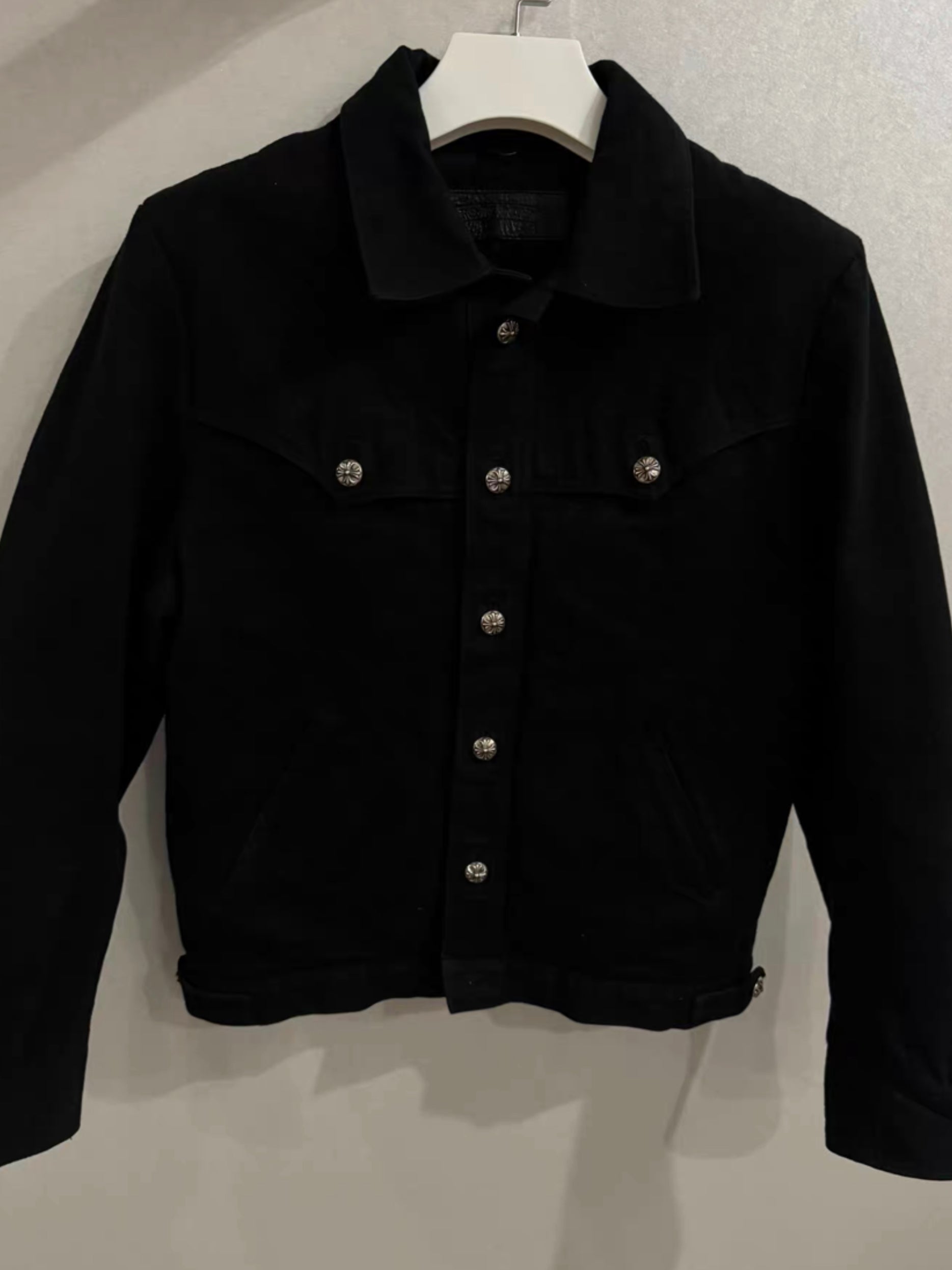 Chrome hearts leather patch denim jacket
