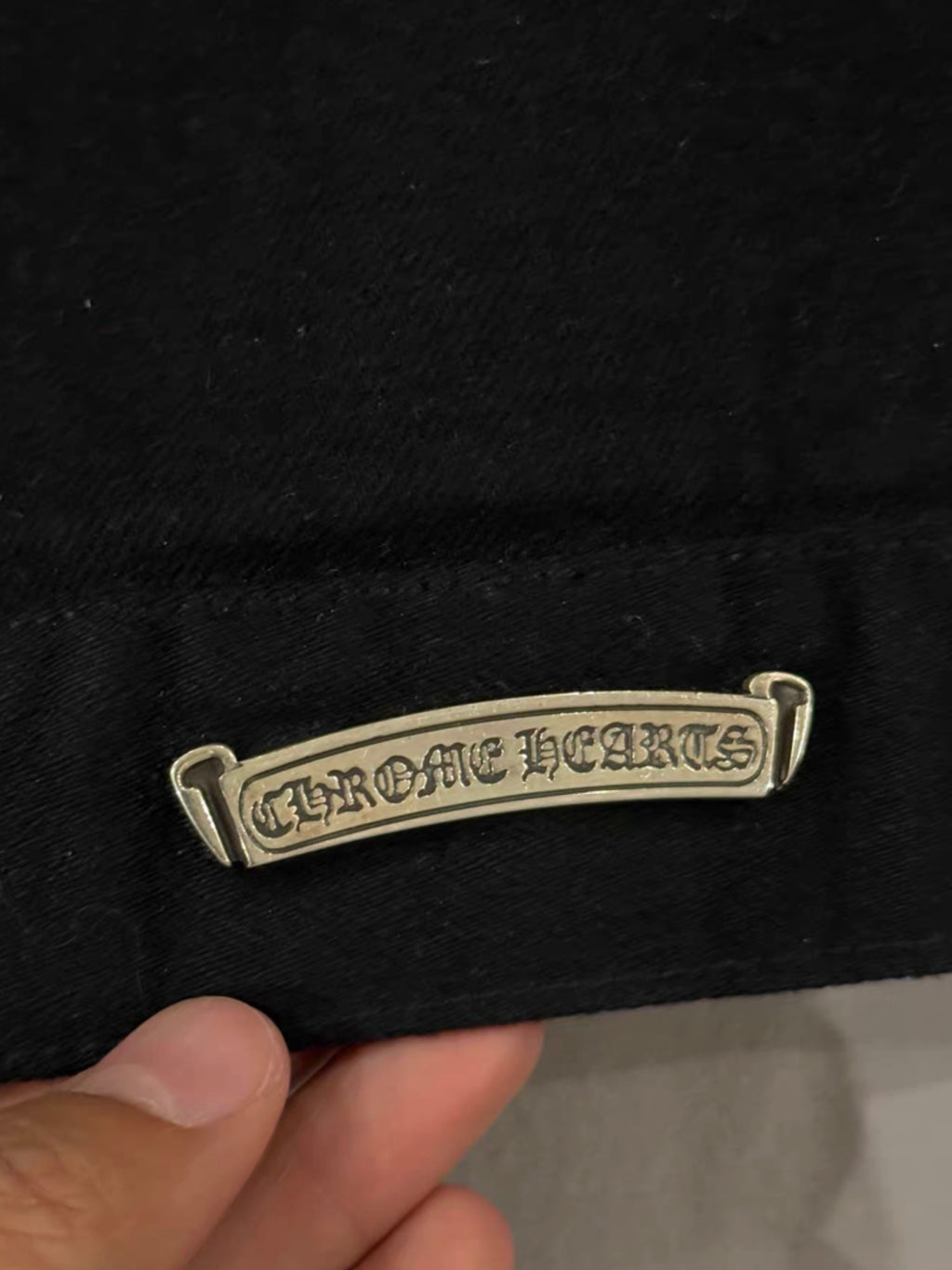 Chrome hearts leather patch denim jacket