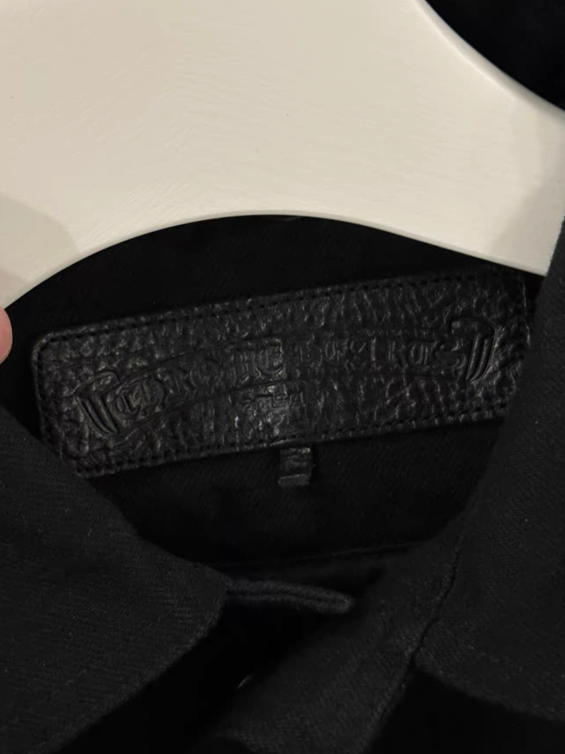 Chrome hearts leather patch denim jacket