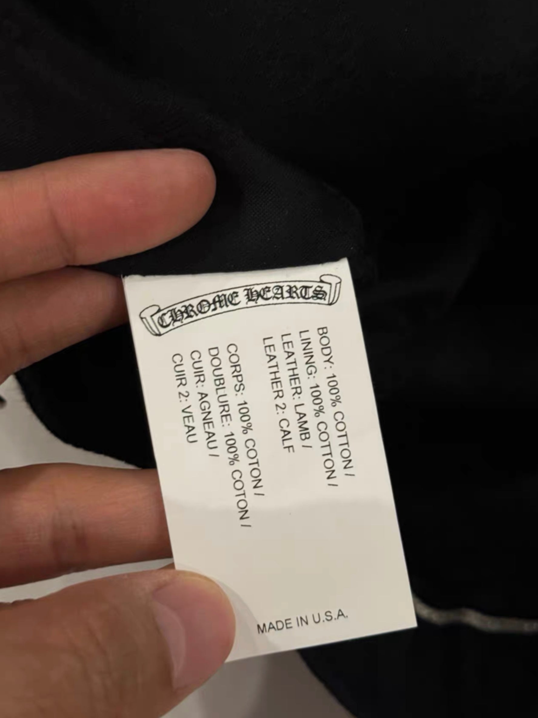 Chrome hearts leather patch denim jacket