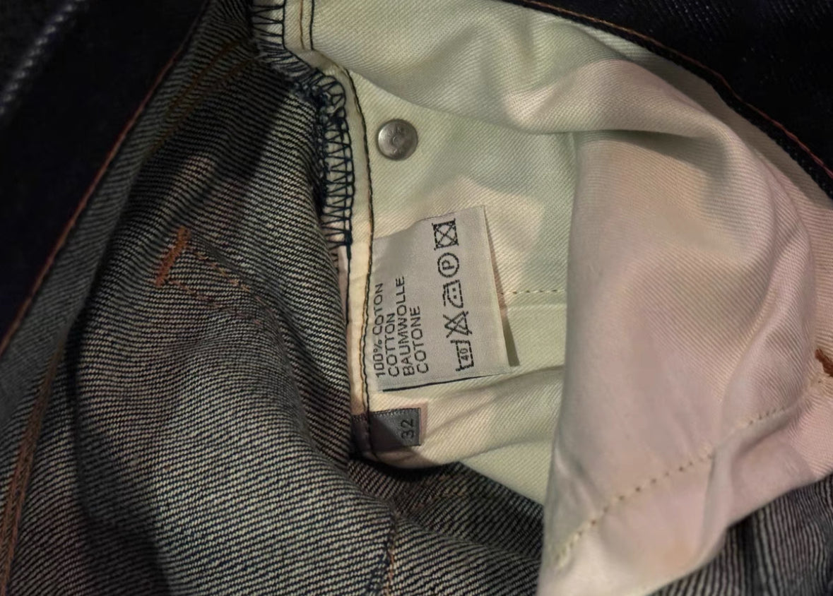 Dior Homme AW03 'Luster' Green Waxed Denim Jeans