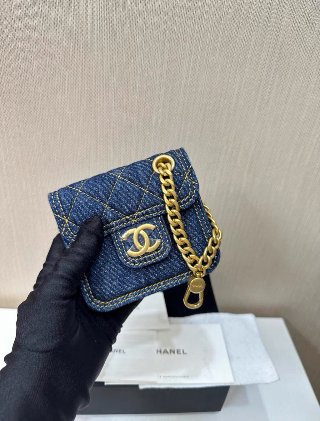 Chanel 23s denim chain bag