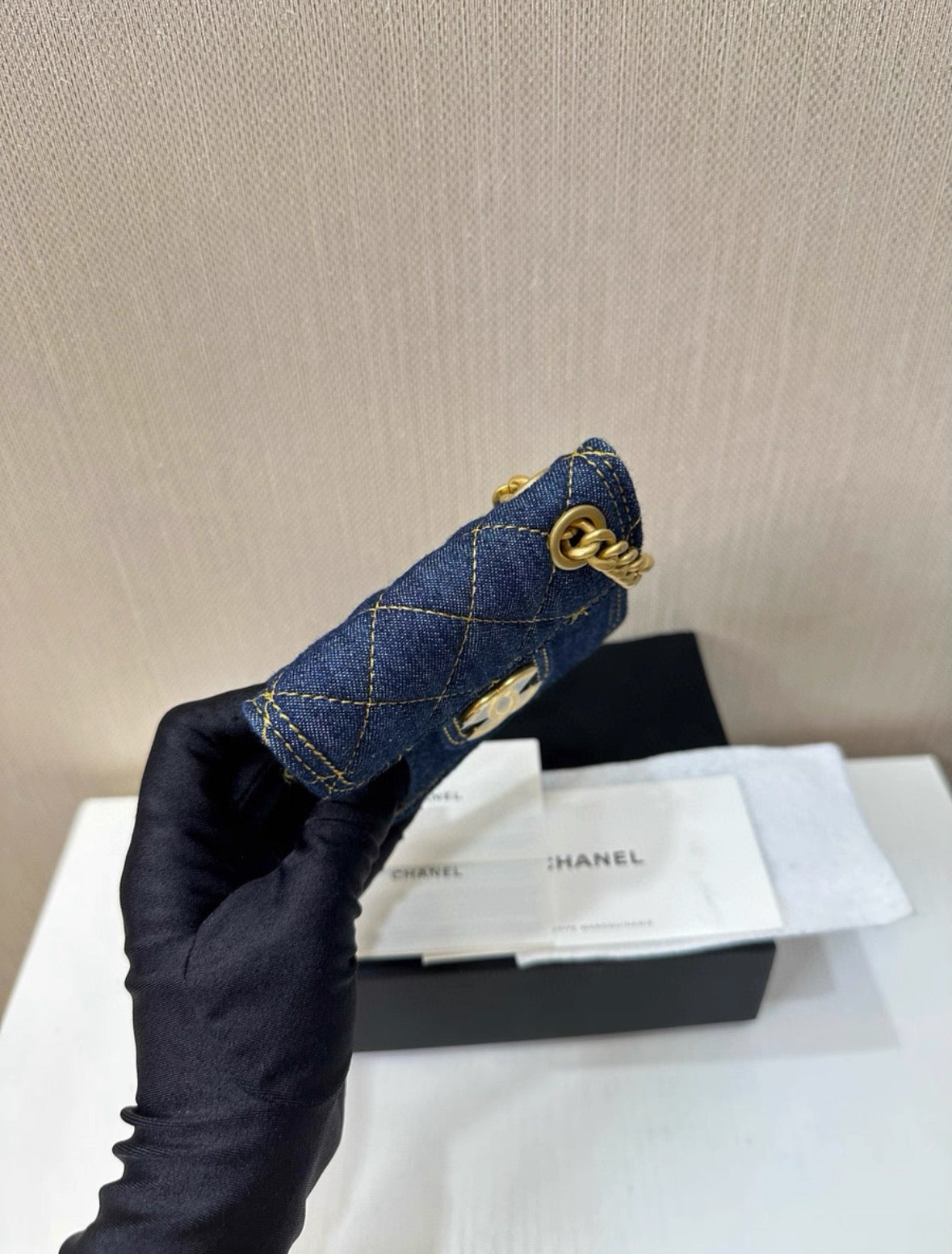 Chanel 23s denim chain bag