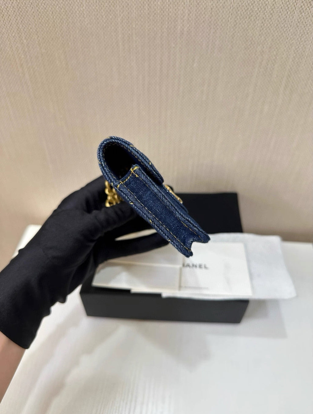 Chanel 23s denim chain bag