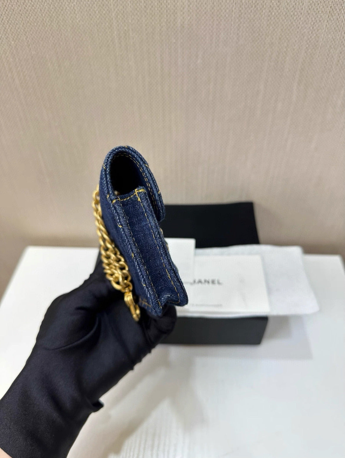 Chanel 23s denim chain bag
