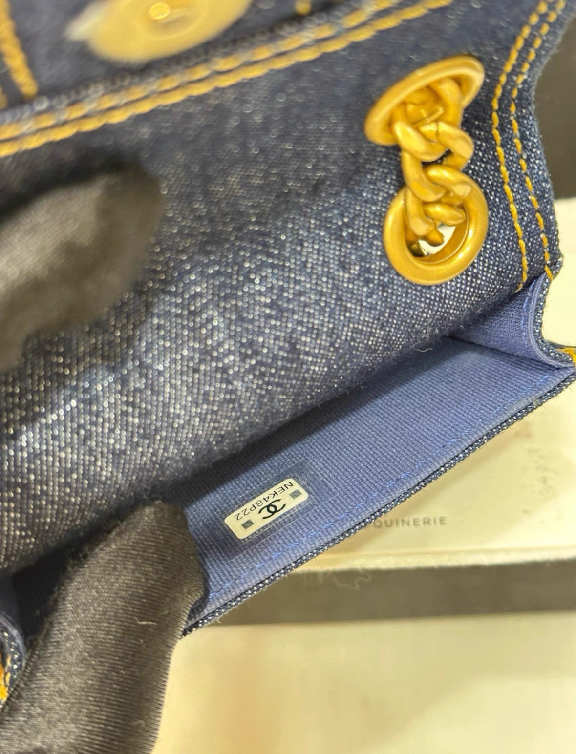 Chanel 23s denim chain bag