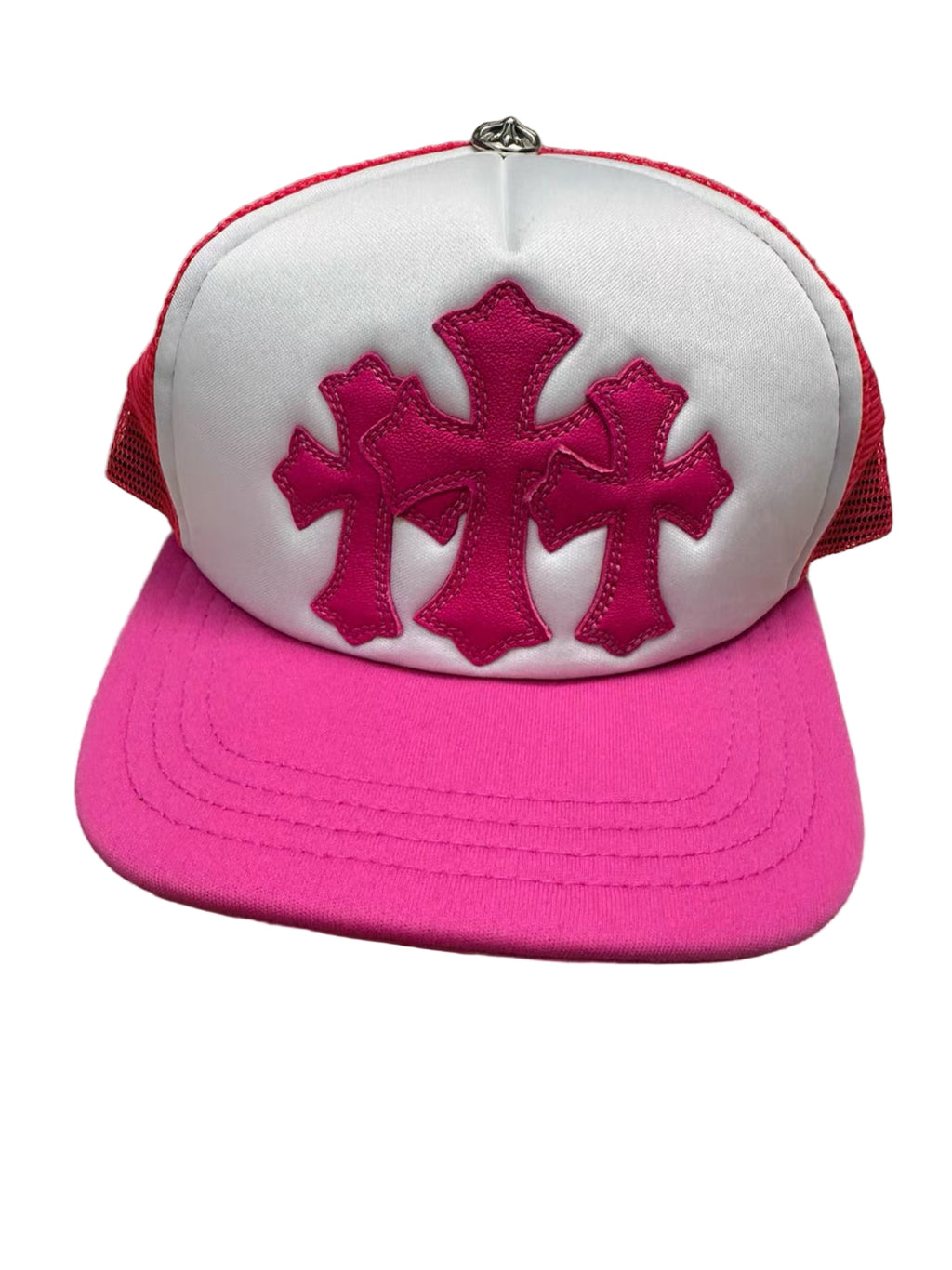 Chrome hearts leather patch cap pink