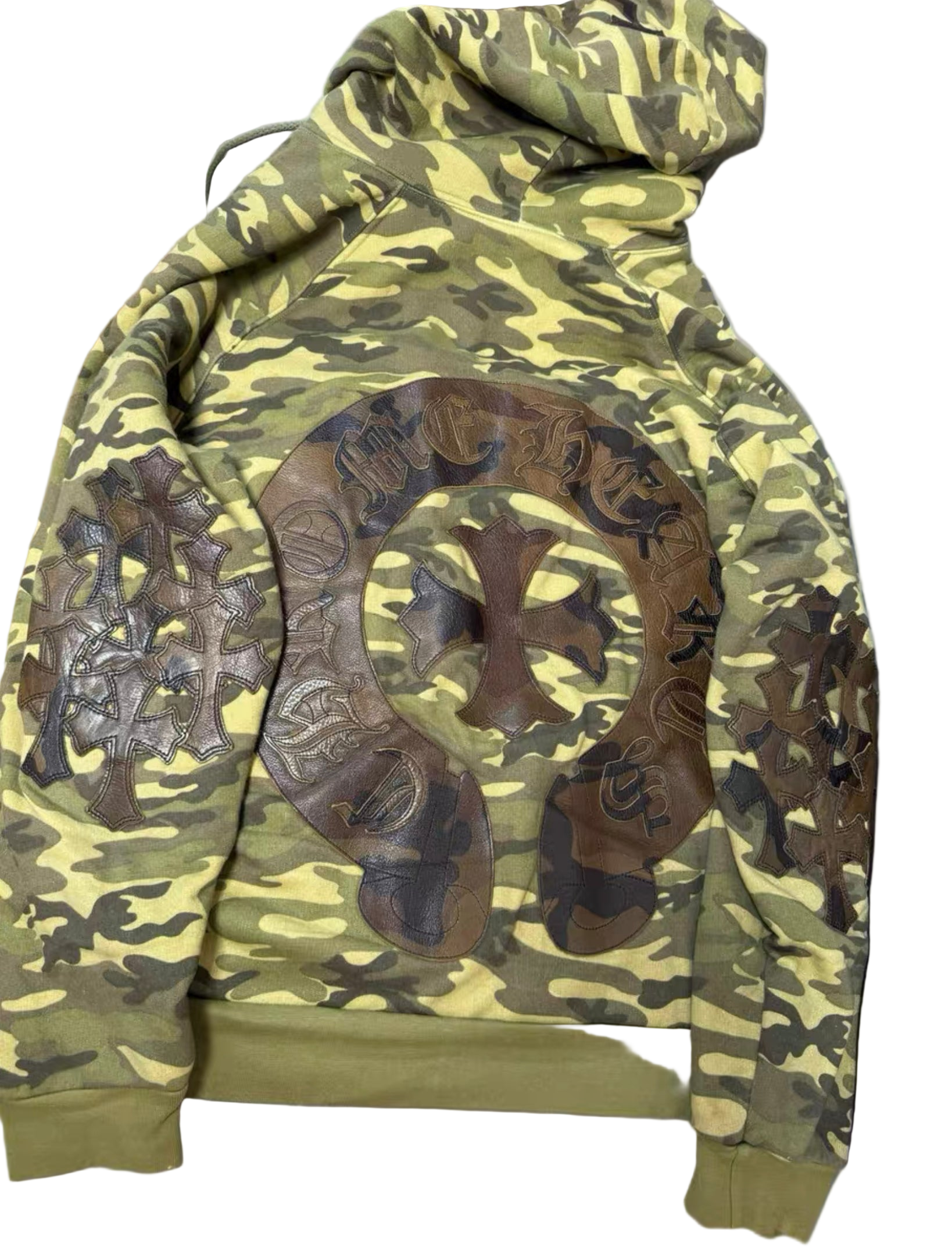 Chrome hearts leather patch camo hoodie