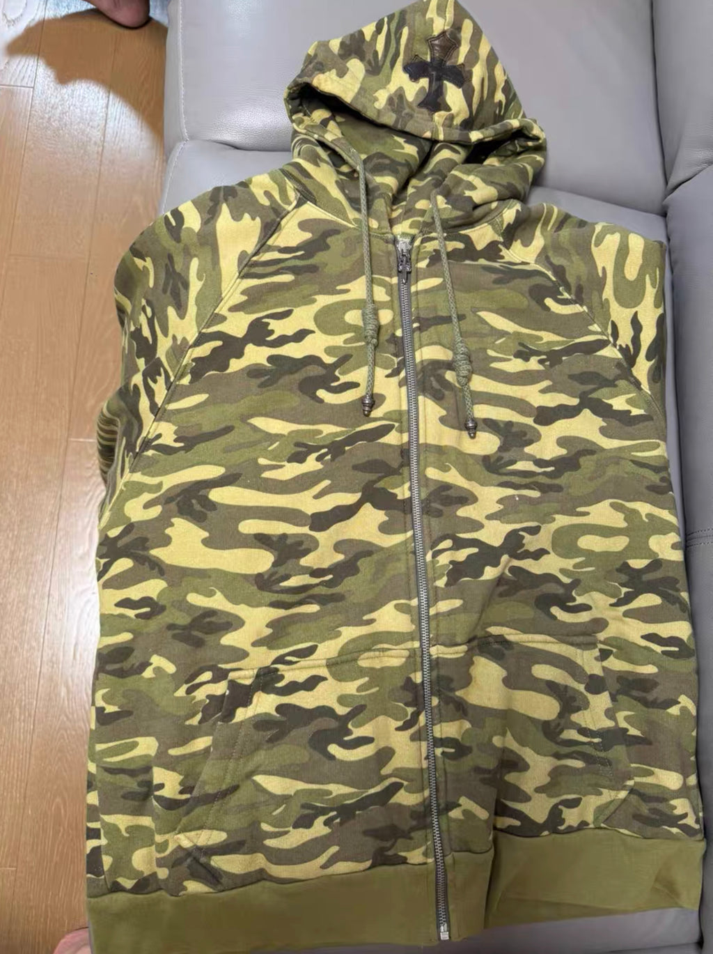 Chrome hearts leather patch camo hoodie