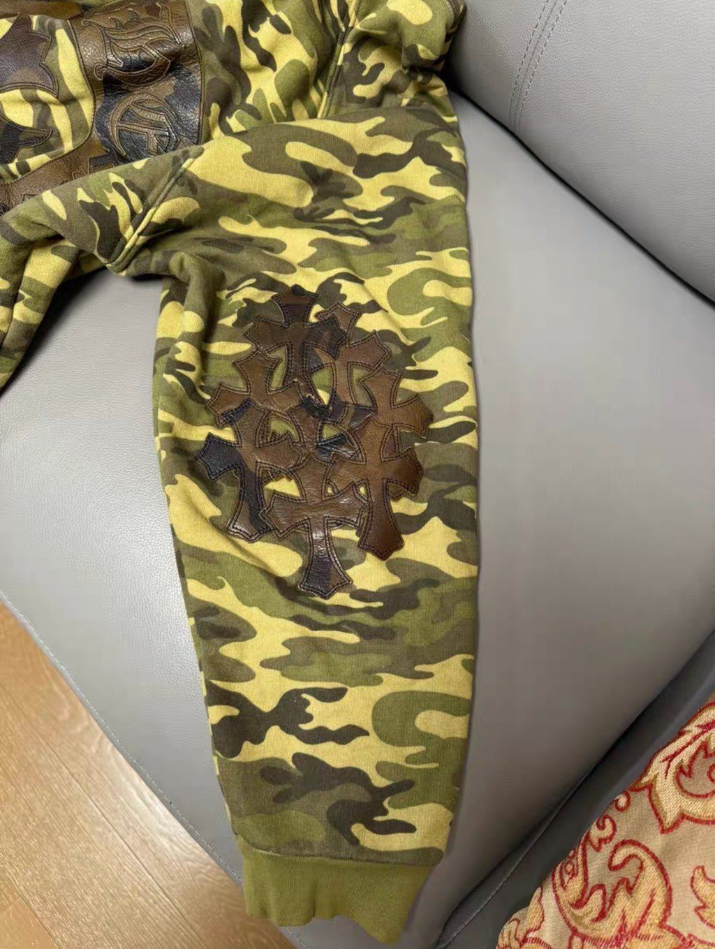 Chrome hearts leather patch camo hoodie