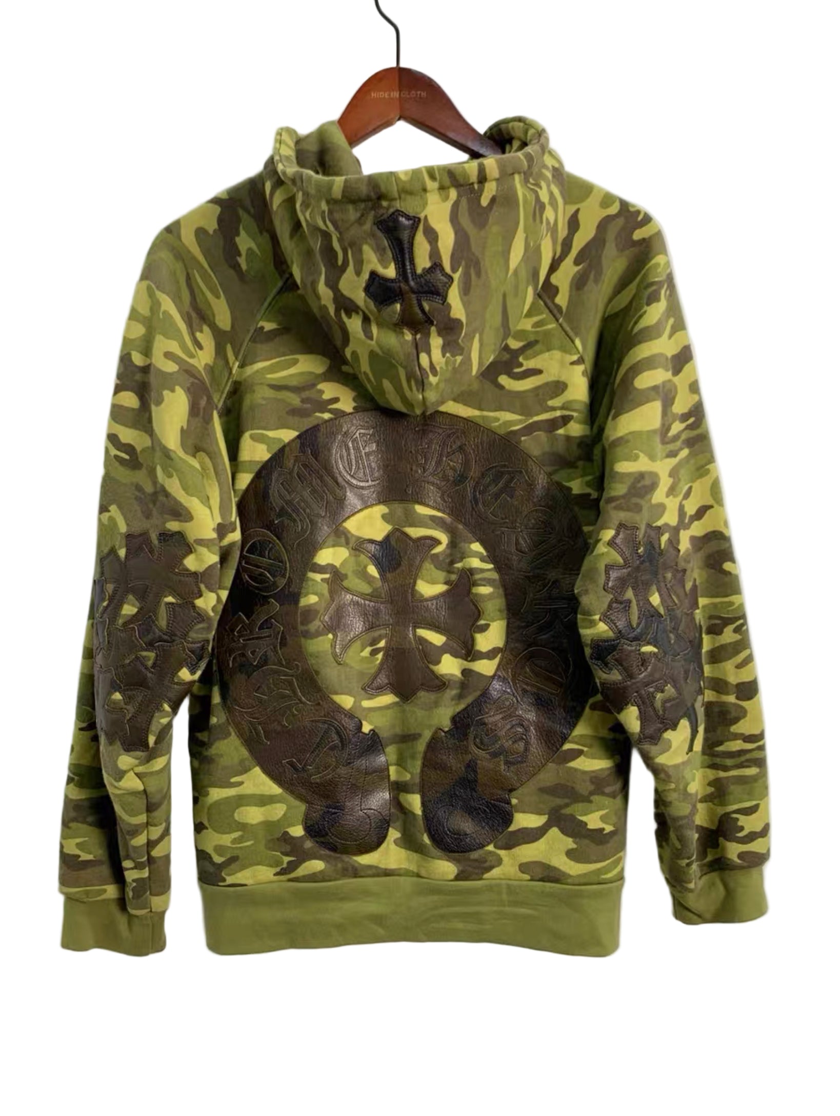 Chrome hearts leather patch camo hoodie