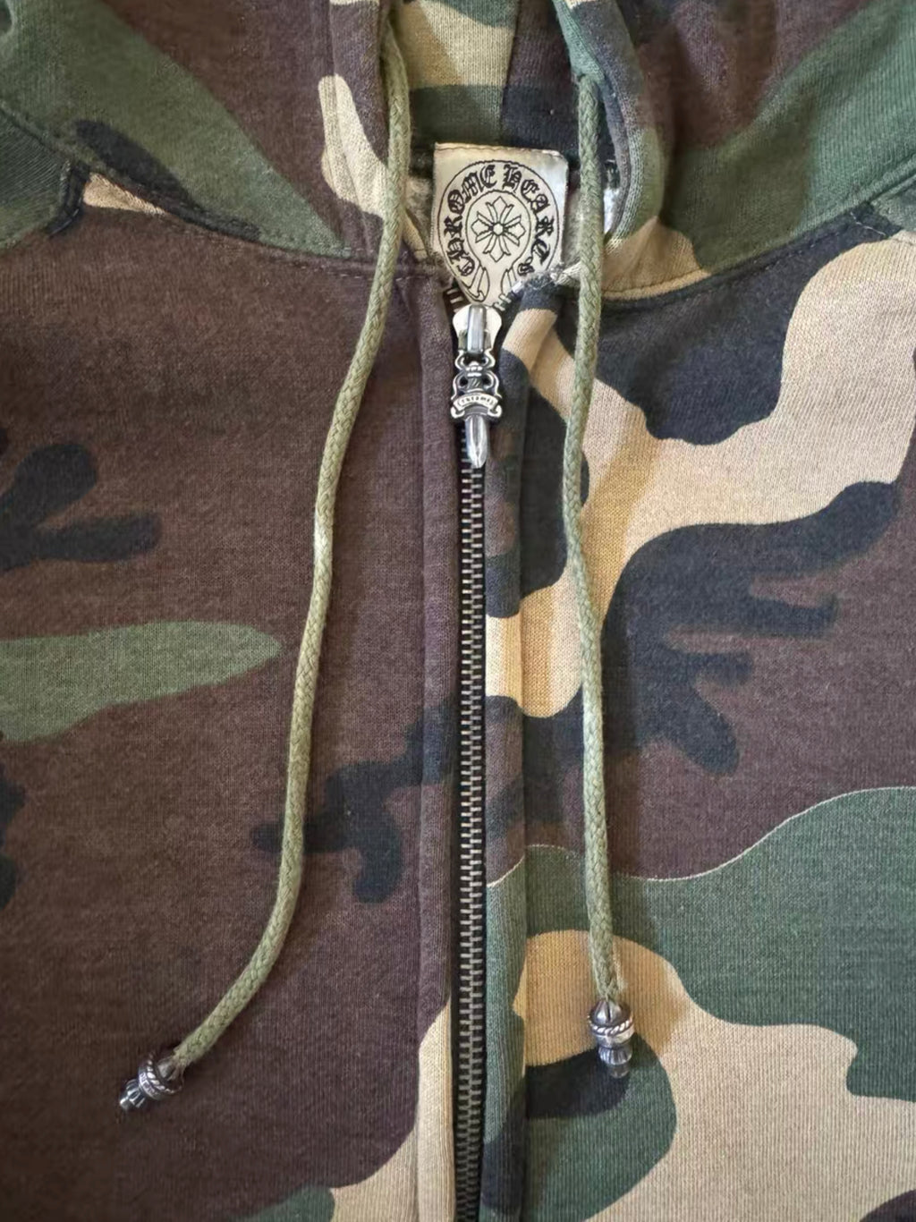 Chrome hearts leather patch camo hoodie