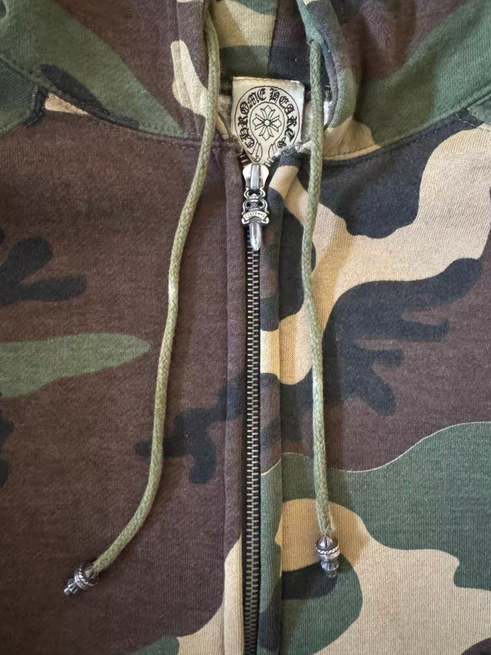 Chrome hearts leather patch camo hoodie