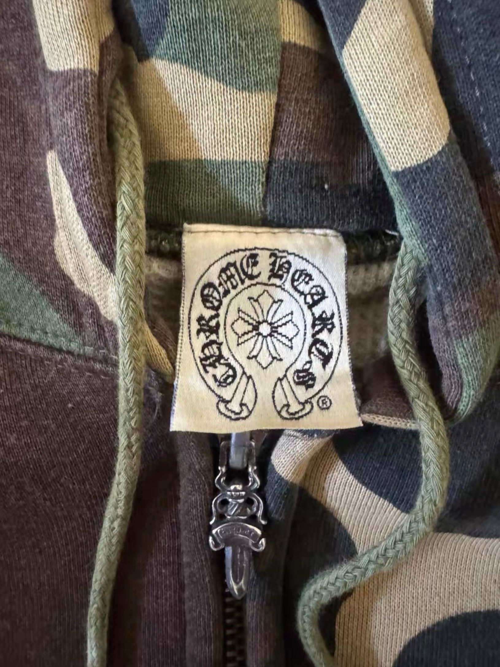 Chrome hearts leather patch camo hoodie