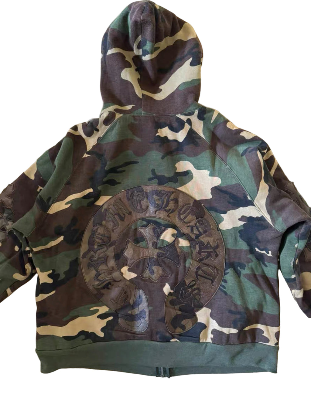 Chrome hearts leather patch camo hoodie