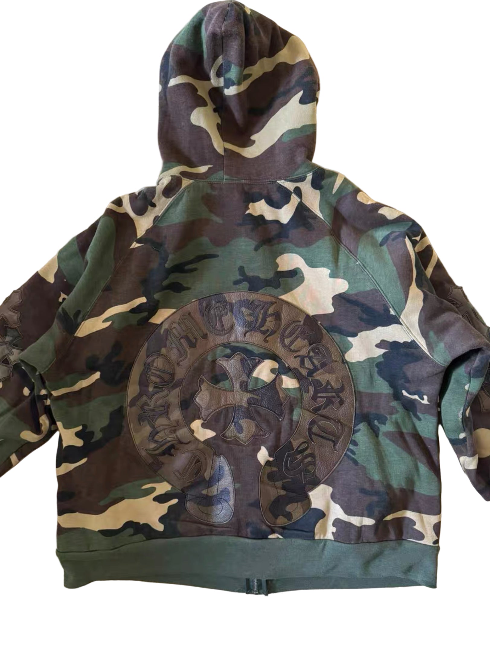 Chrome hearts leather patch camo hoodie