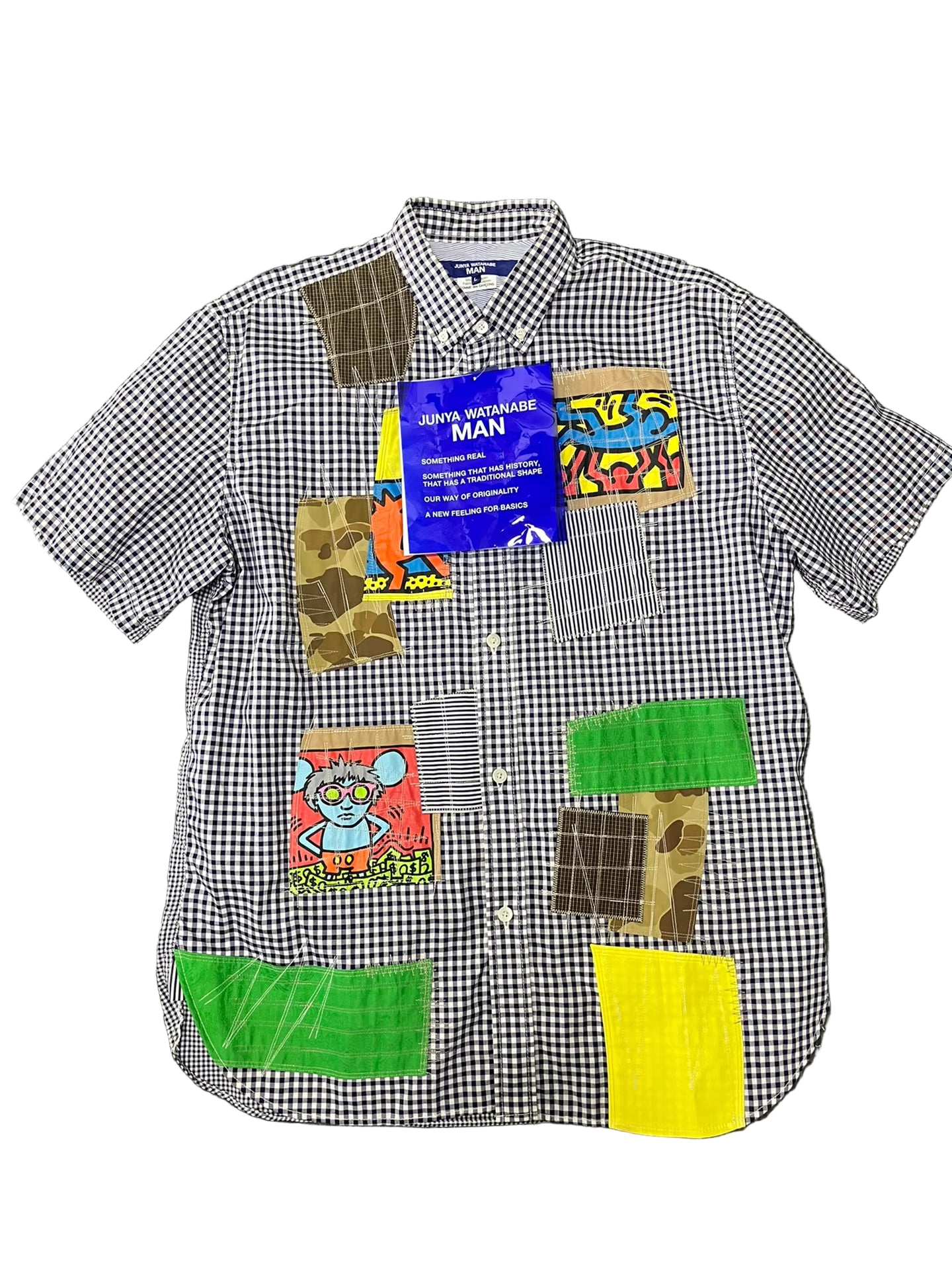 Junya Watanabe patchwork short sleeve shirt