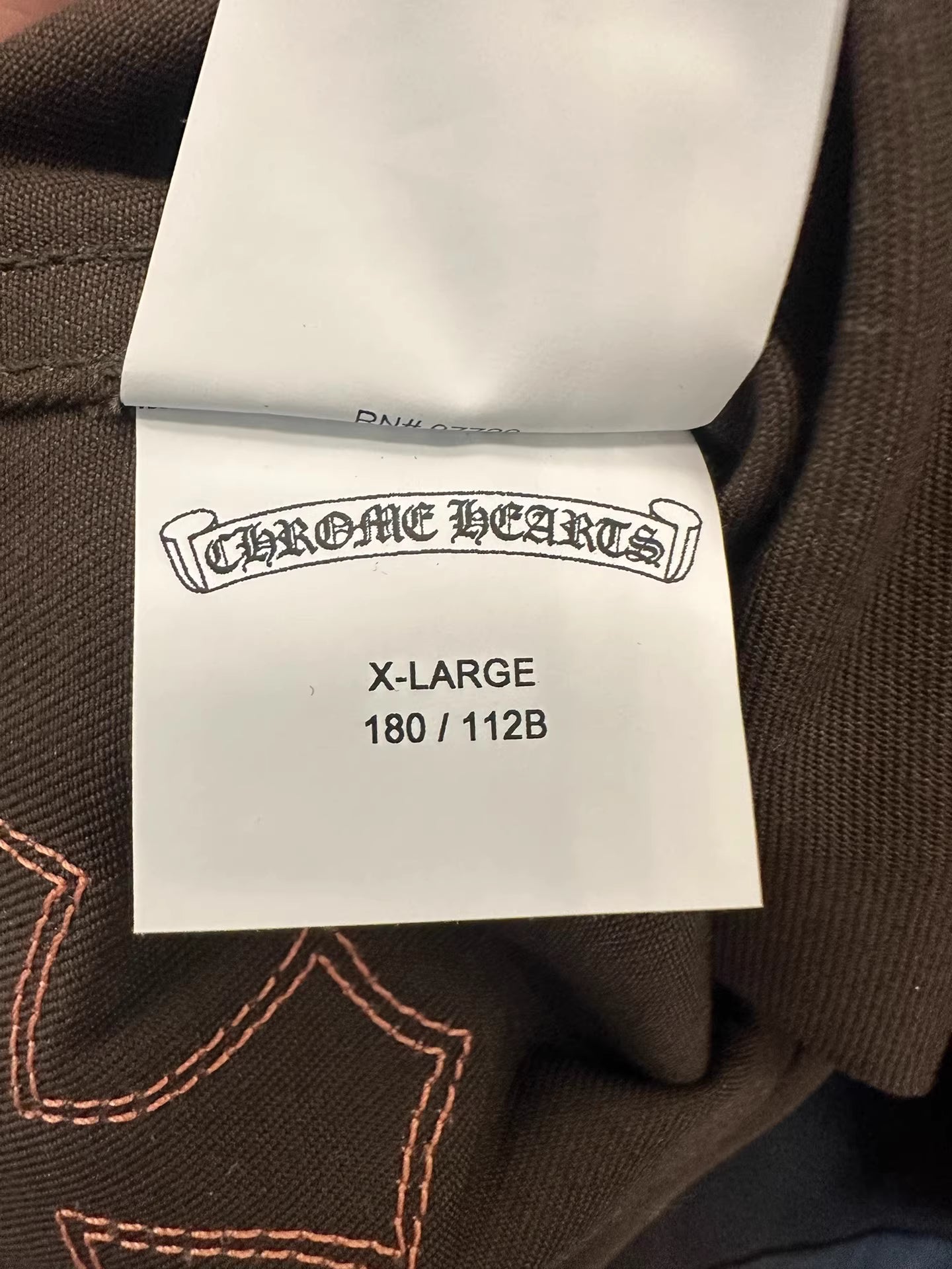 Chrome hearts work dog leather cross patch shirt jacket