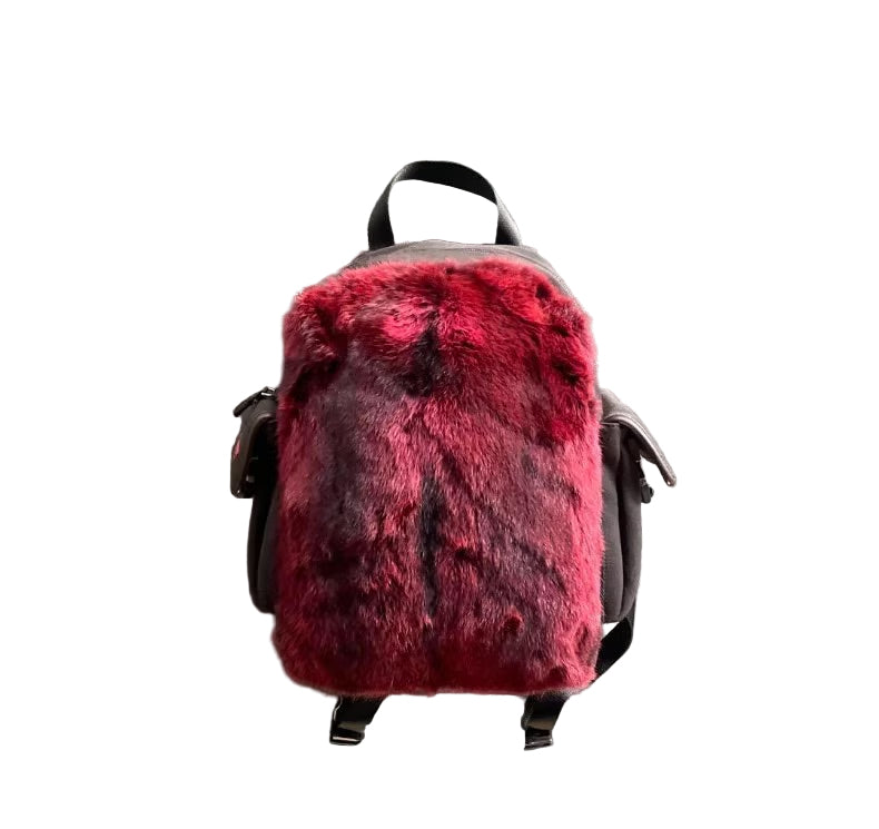 Prada 1999FW Sport Red Fur Backpack Unisex