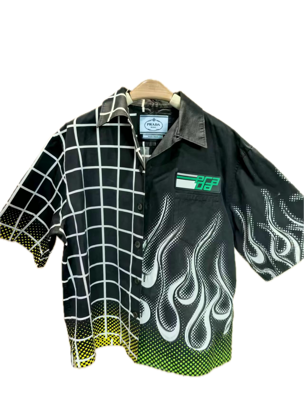 Prada Two-Tone Cuban Collar Shirt