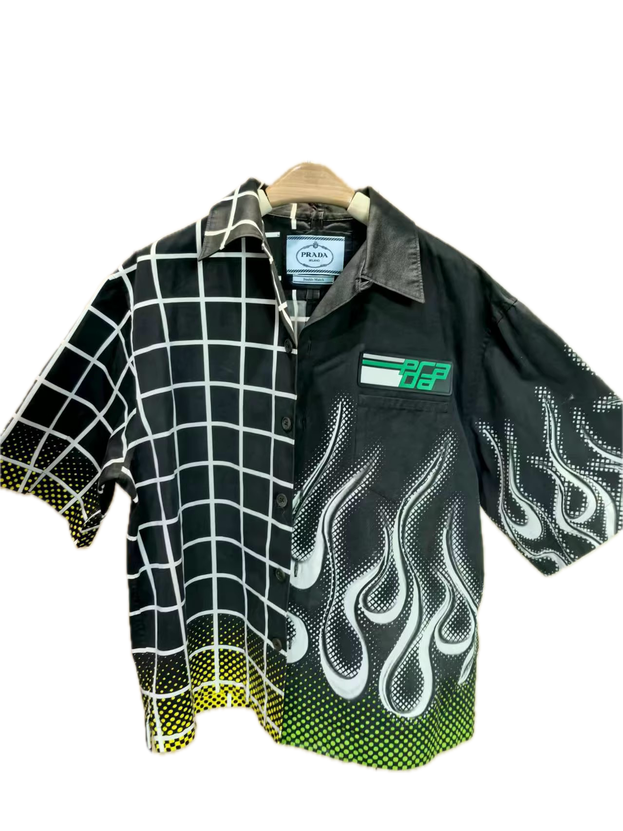 Prada Two-Tone Cuban Collar Shirt