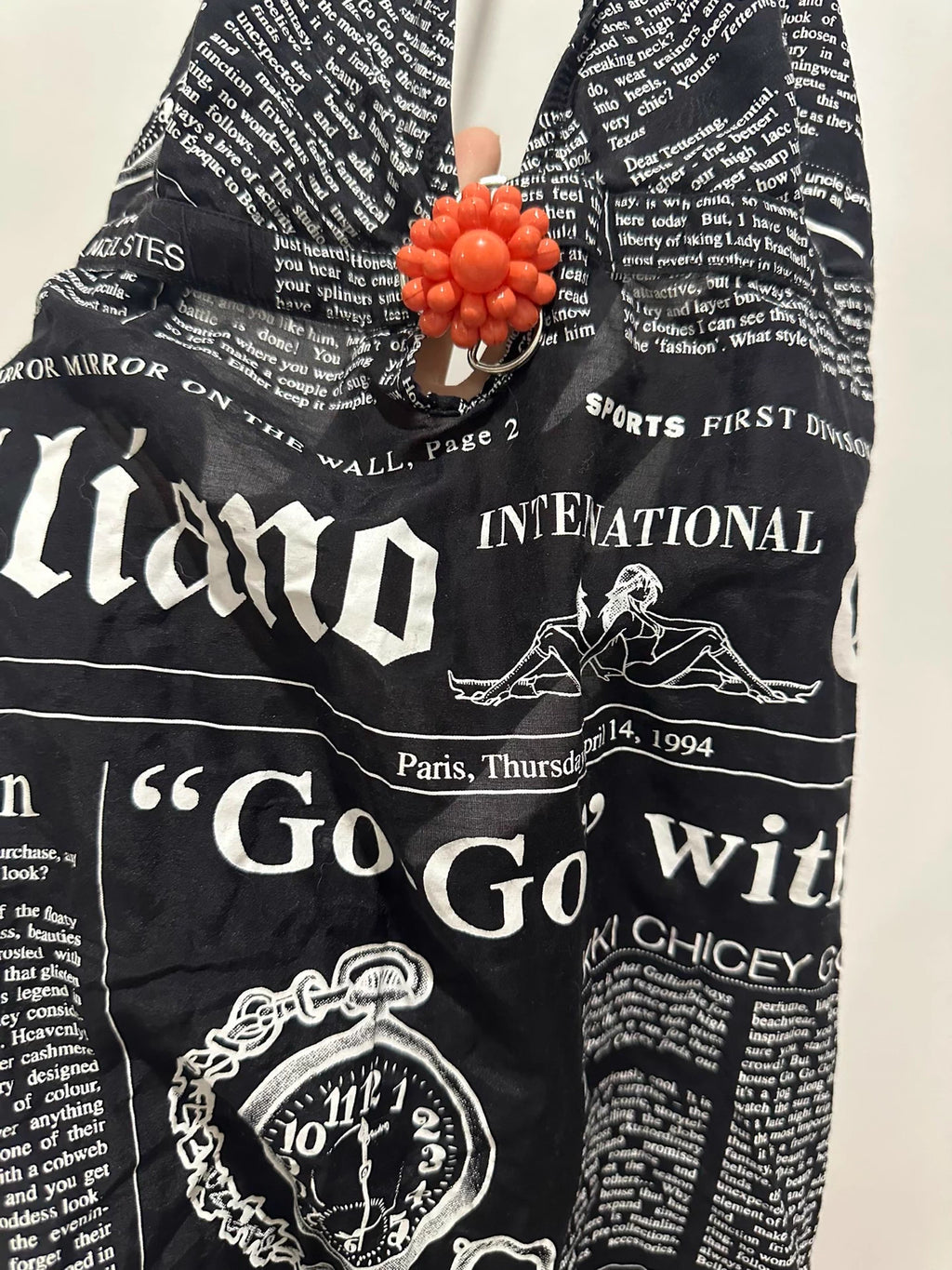 John Galliano “Gazette” Newspaper Print Halter Dress