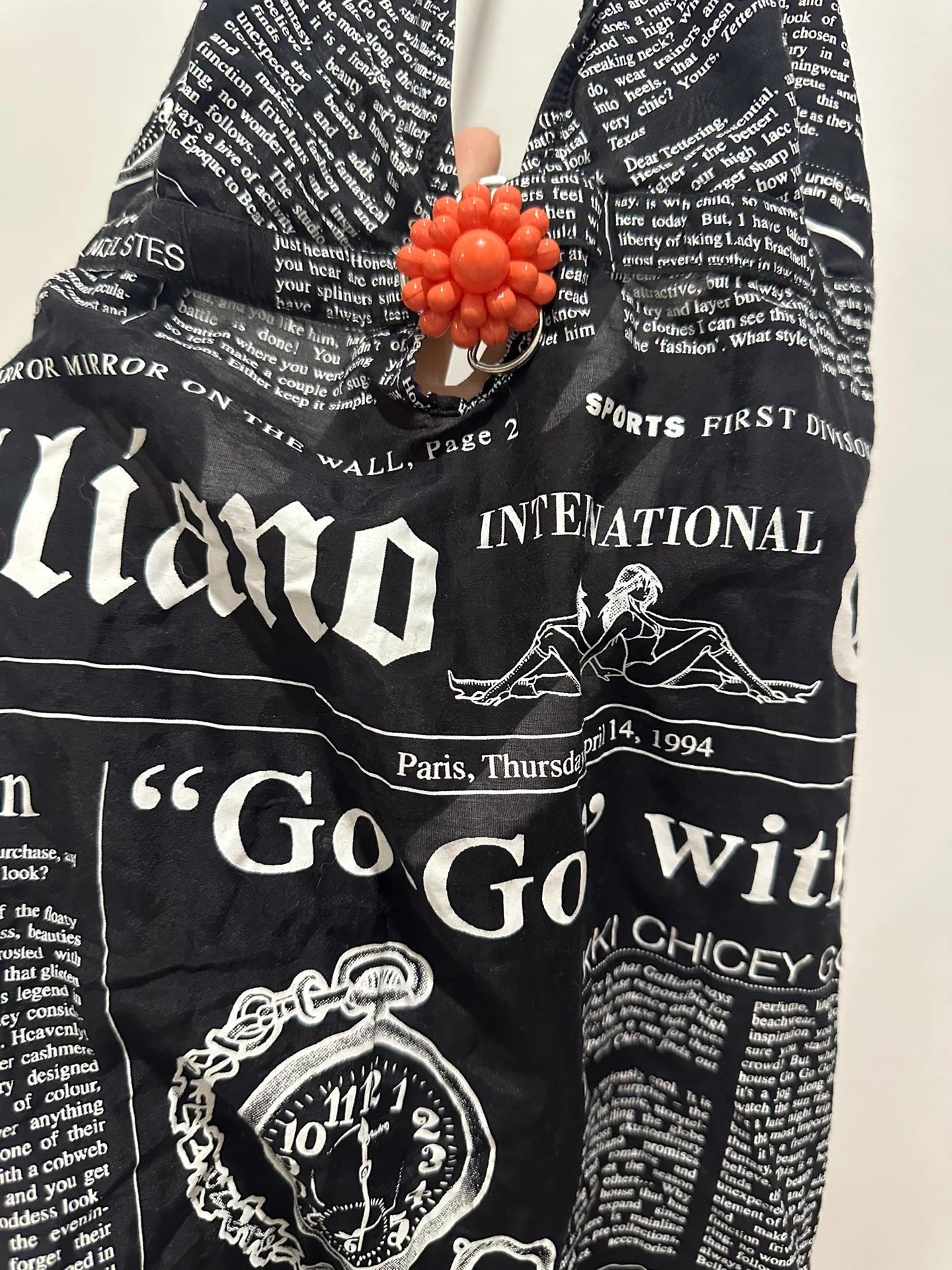 John Galliano “Gazette” Newspaper Print Halter Dress