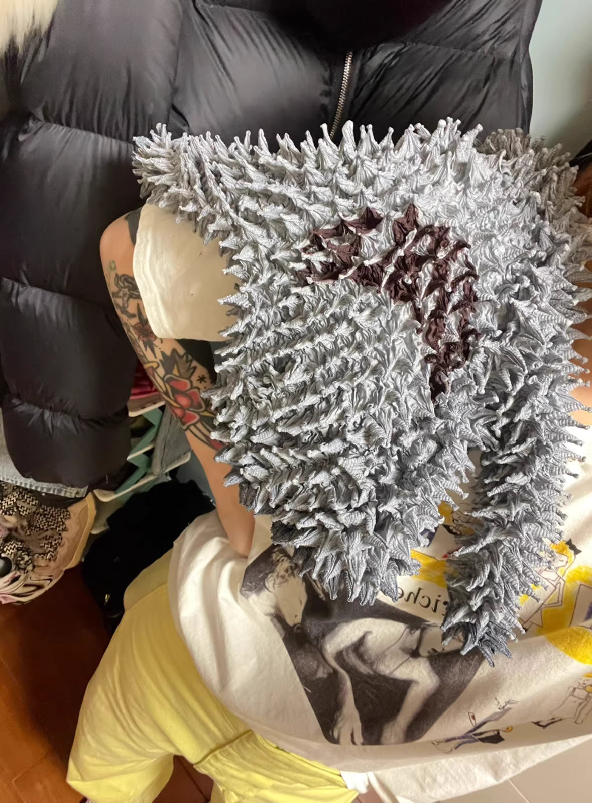 Doublet Sea Urchin Spiky Ruched Hoodie
