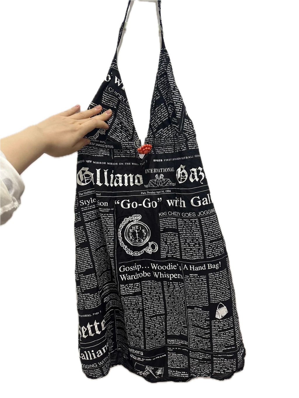 John Galliano “Gazette” Newspaper Print Halter Dress