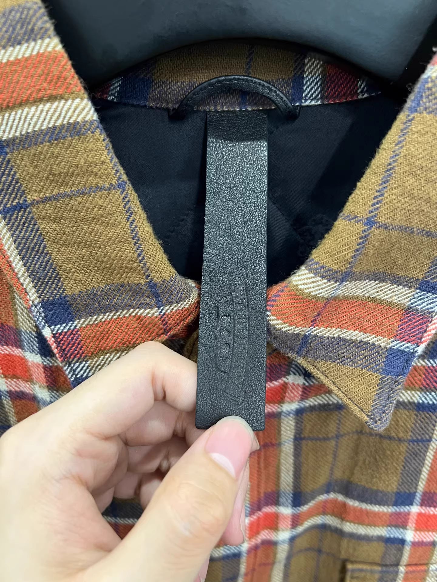 Chrome hearts plaid quilted shirt jacket