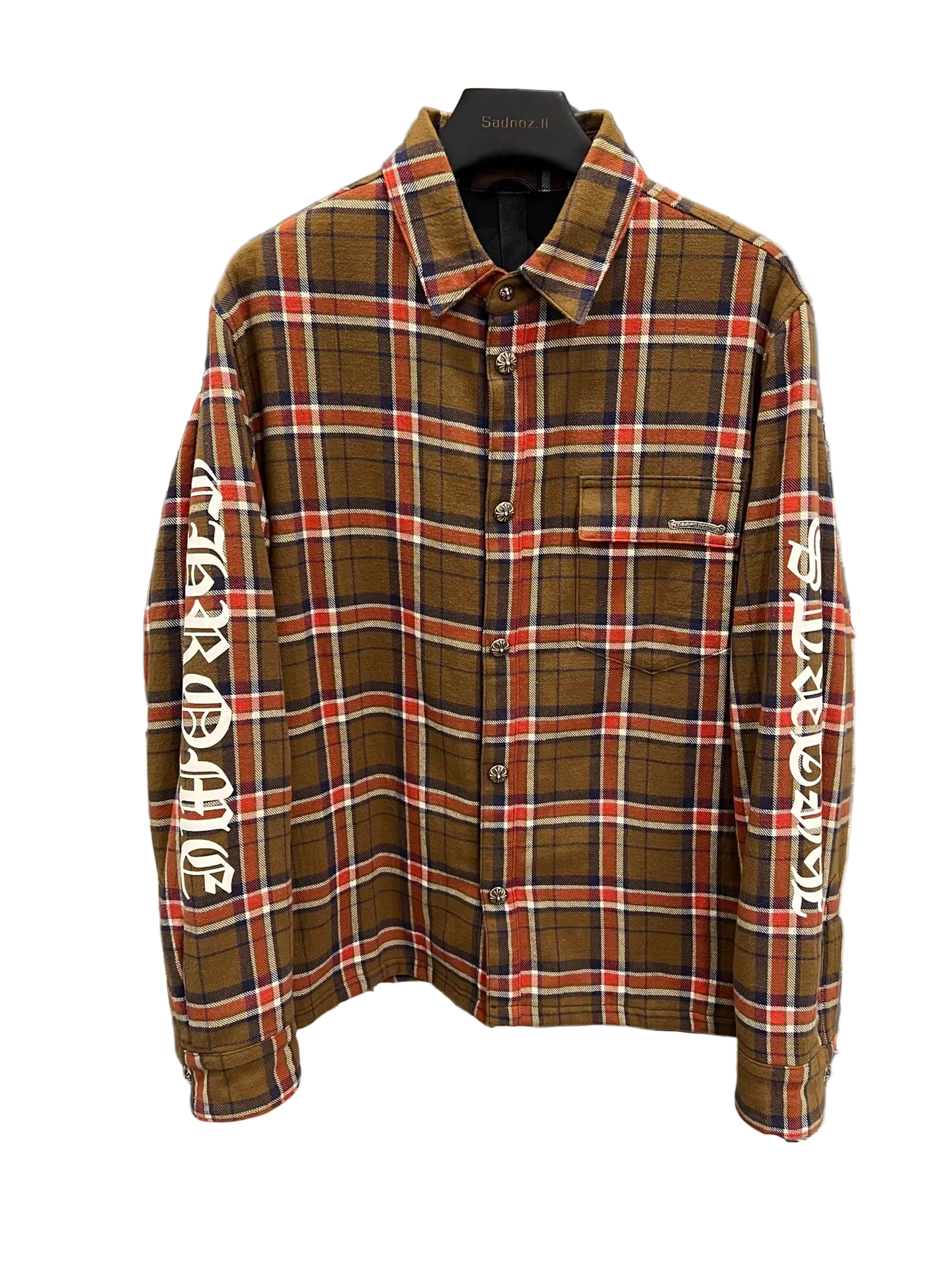 Chrome hearts plaid quilted shirt jacket