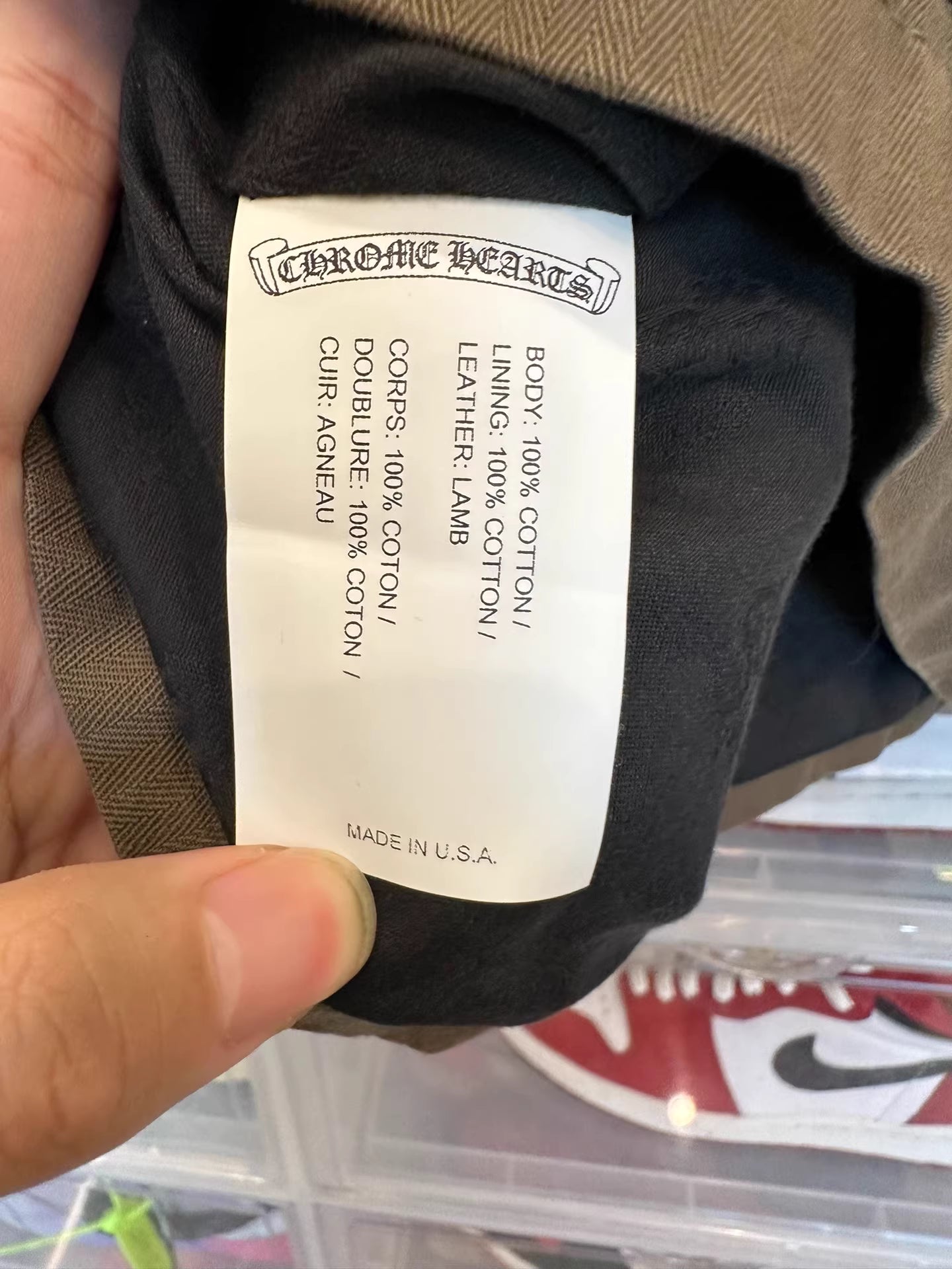 Chrome hearts cross leather patch jacket