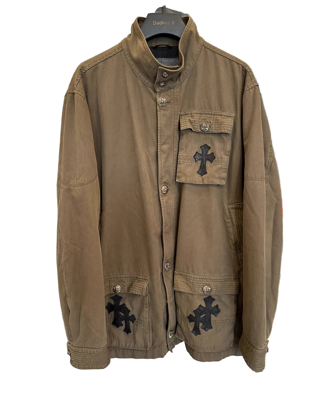 Chrome hearts cross leather patch jacket