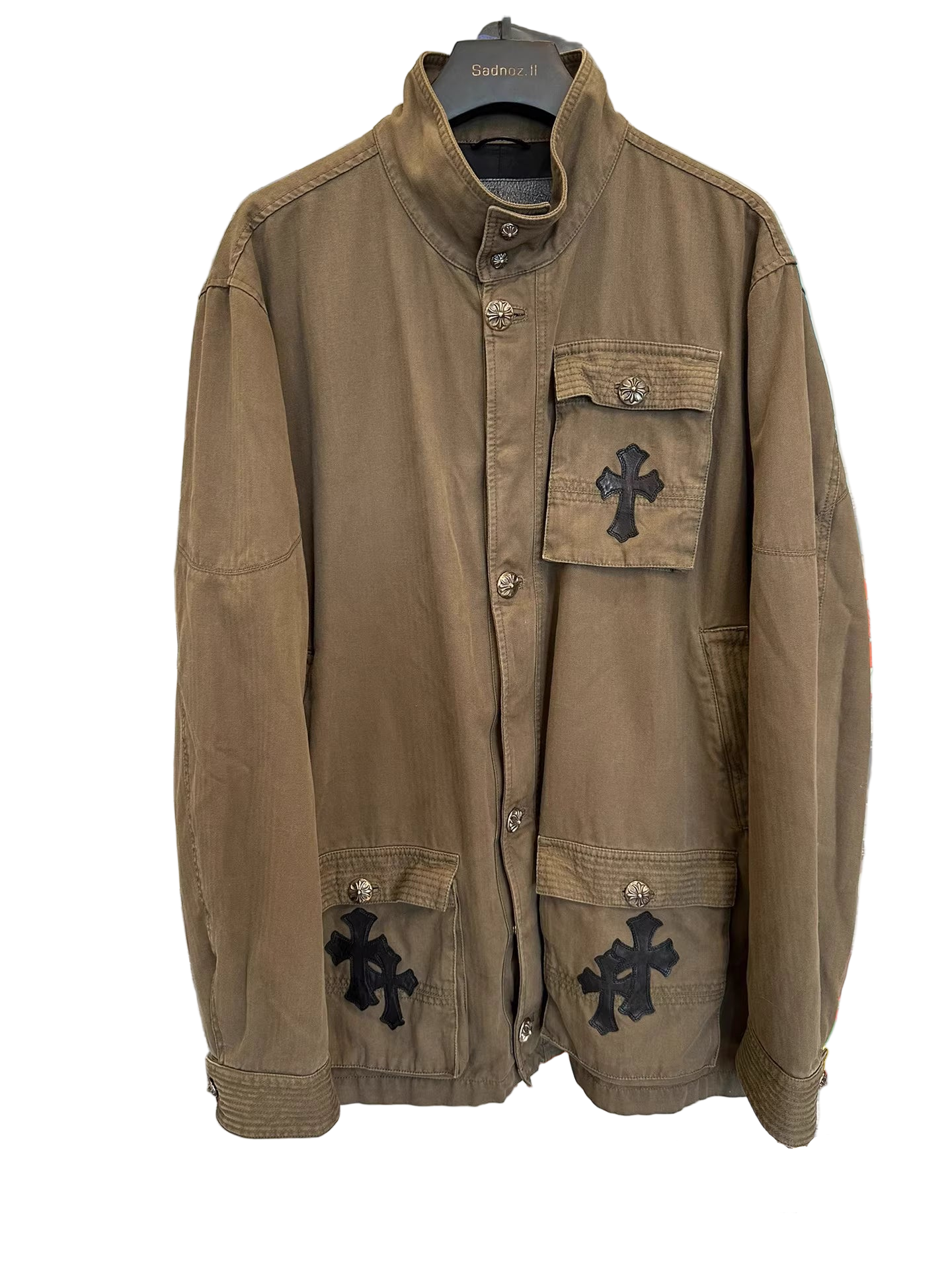 Chrome hearts cross leather patch jacket