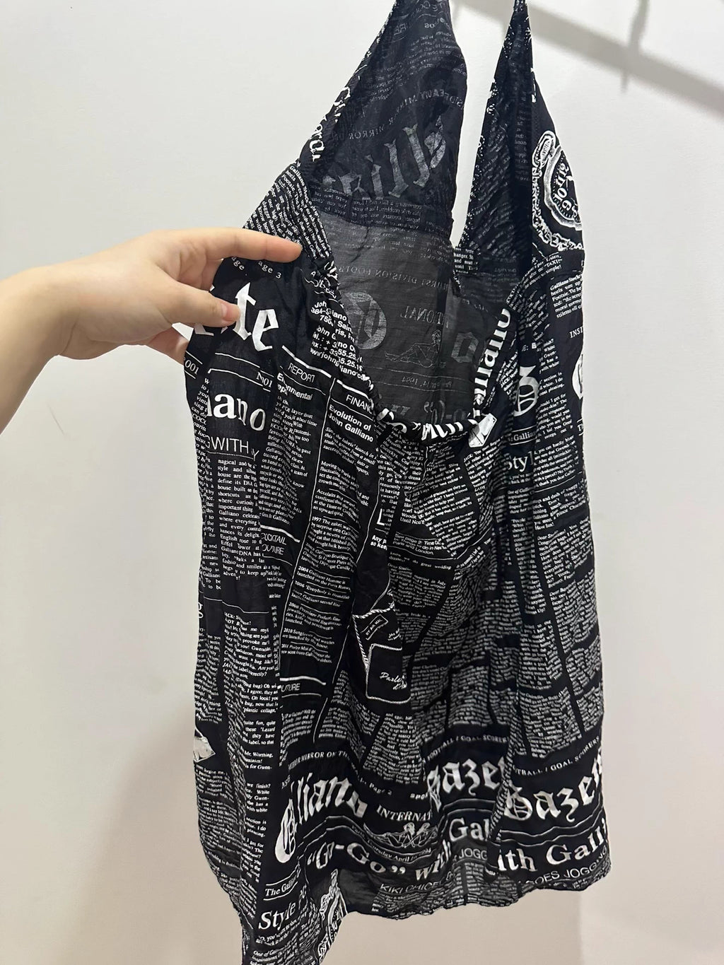 John Galliano “Gazette” Newspaper Print Halter Dress