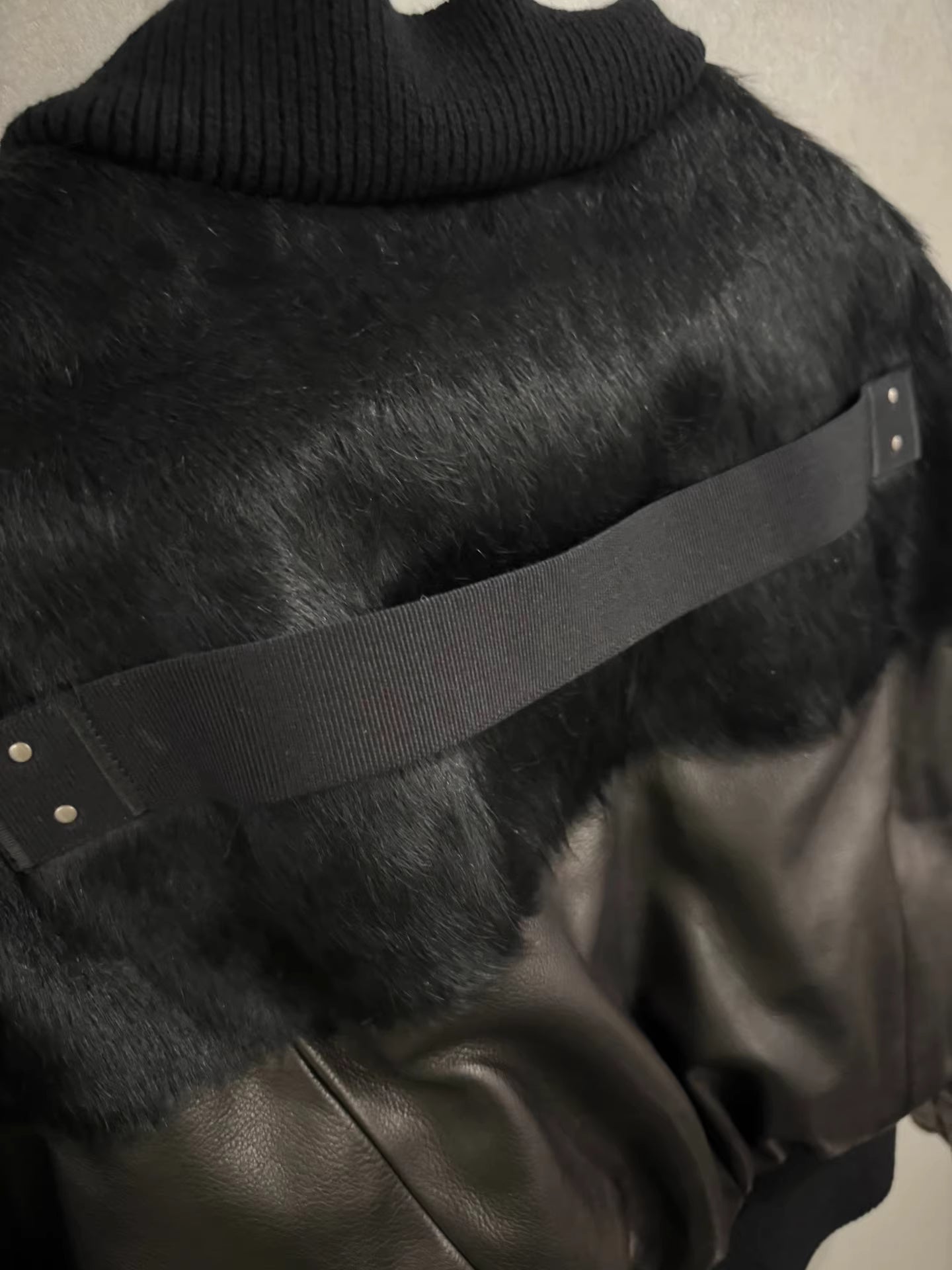 Rick Owens horsehair leather down jacket