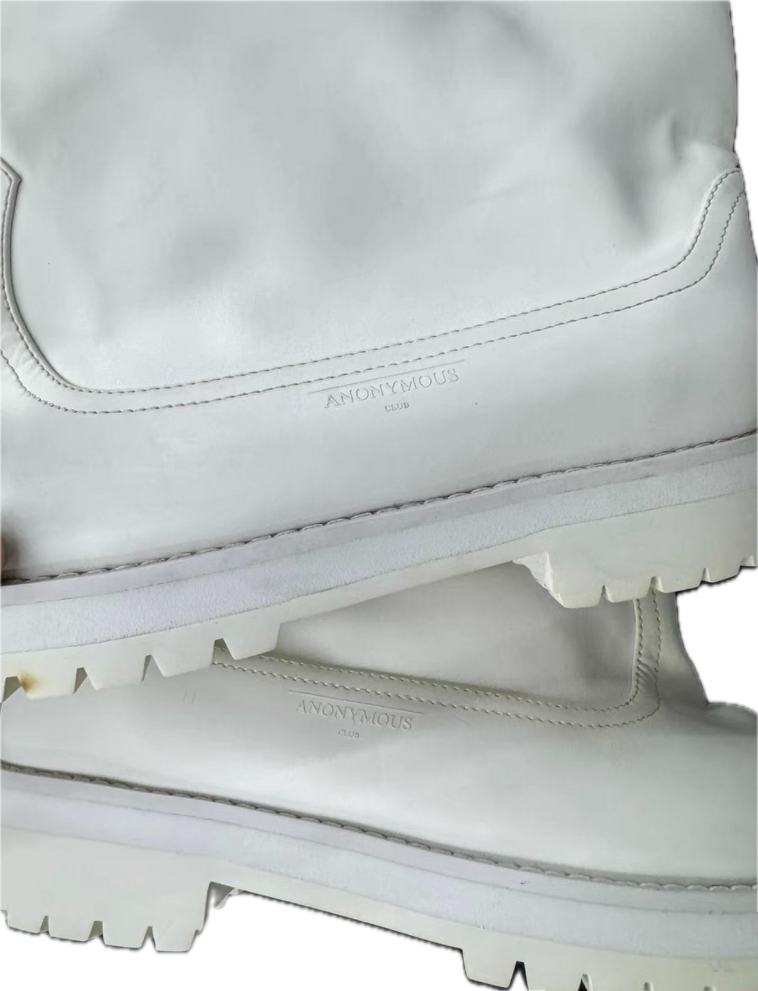 Anonymous Club Runway Wide Shaft Boots in White