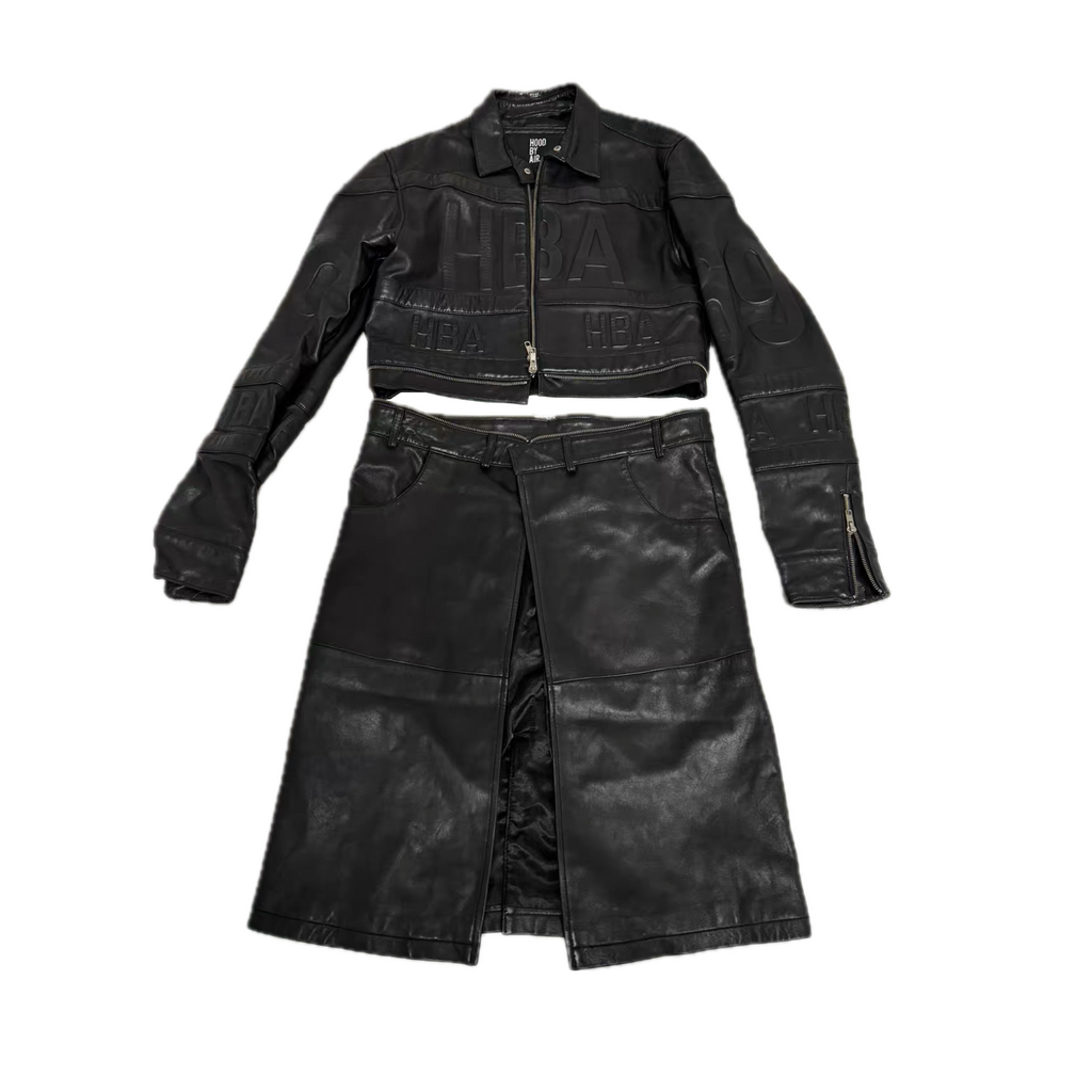 HBA Hood By Air 14FW Embossed Detachable Leather Coat