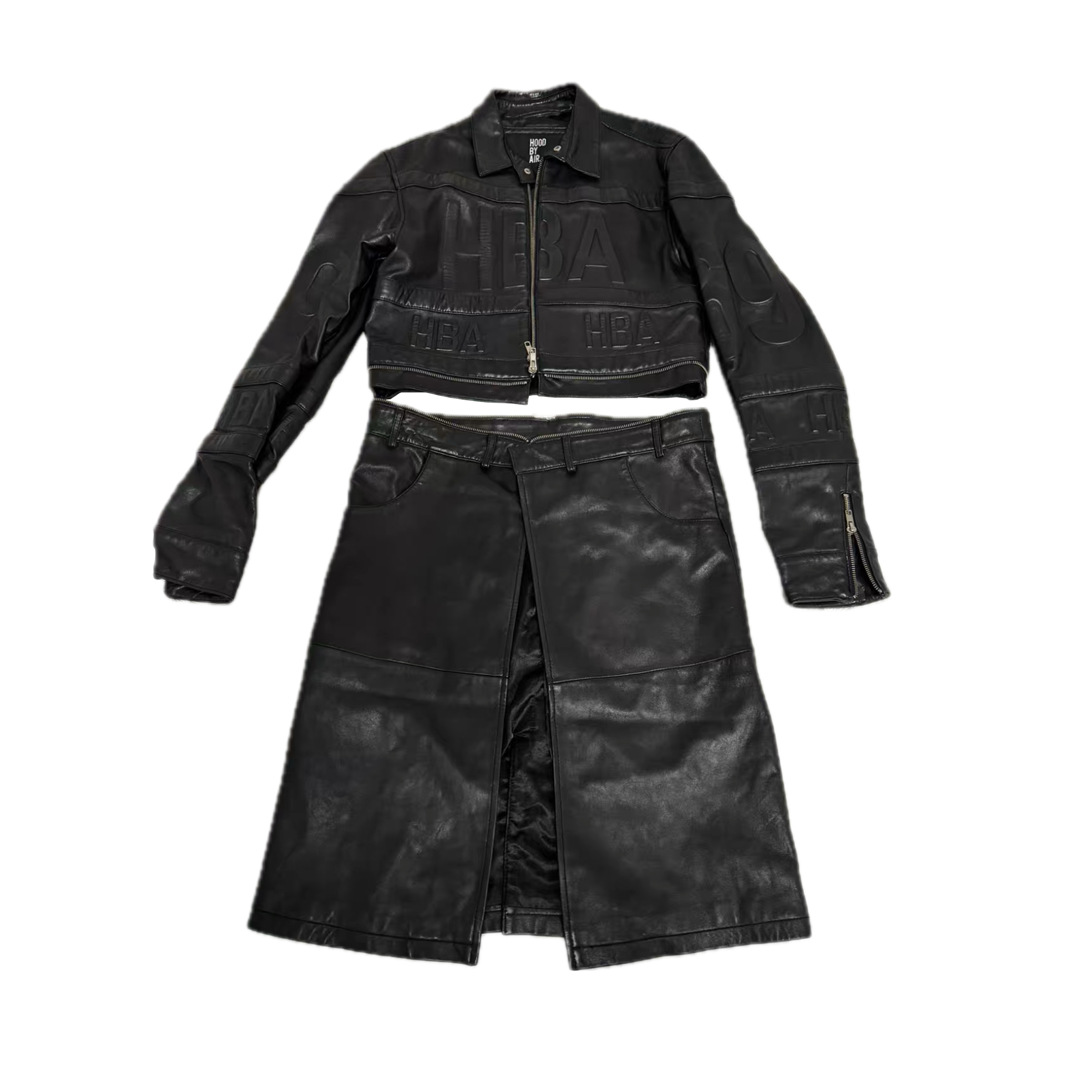 HBA Hood By Air 14FW Embossed Detachable Leather Coat