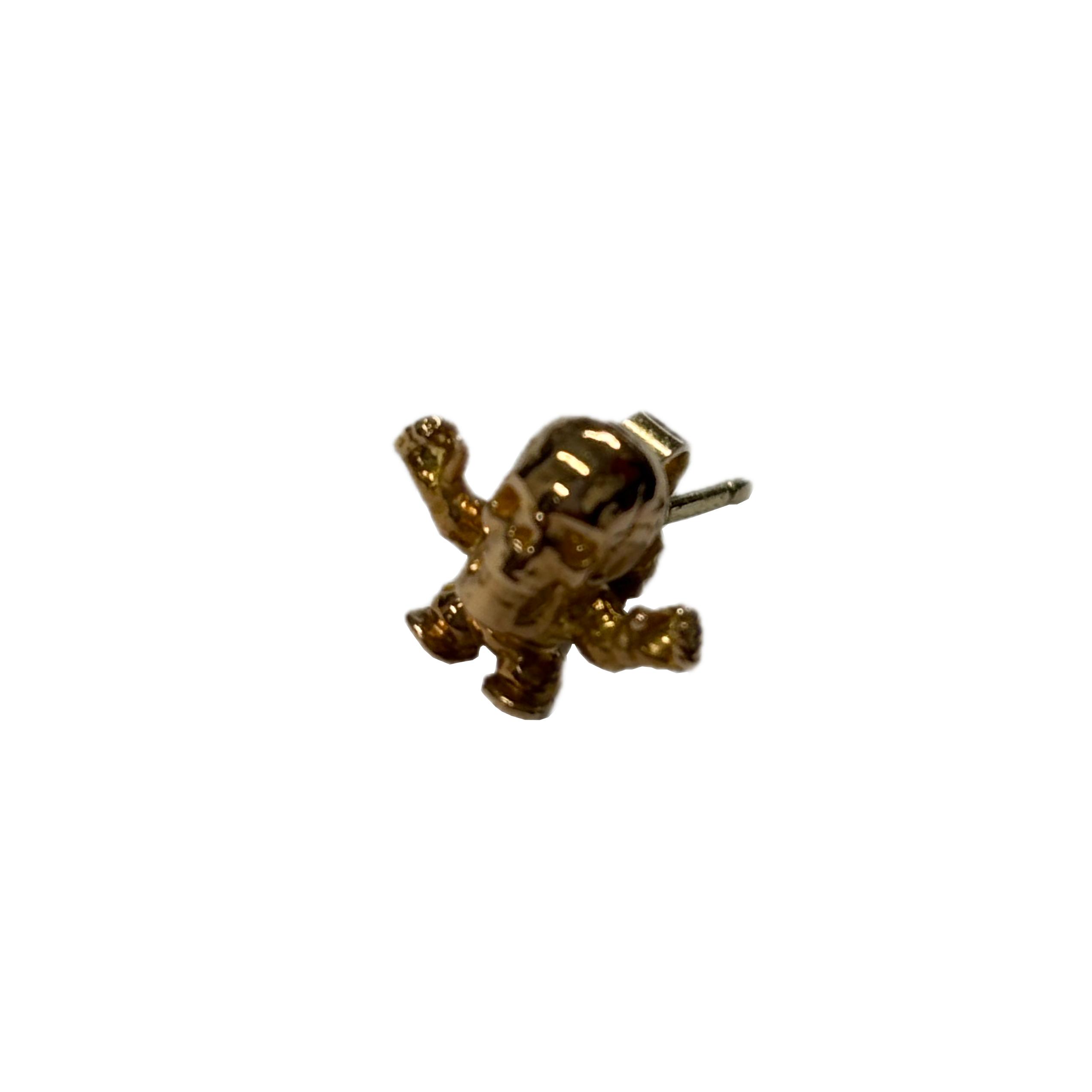 Chrome Hearts Foti Skull Astronaut 22K Earrings