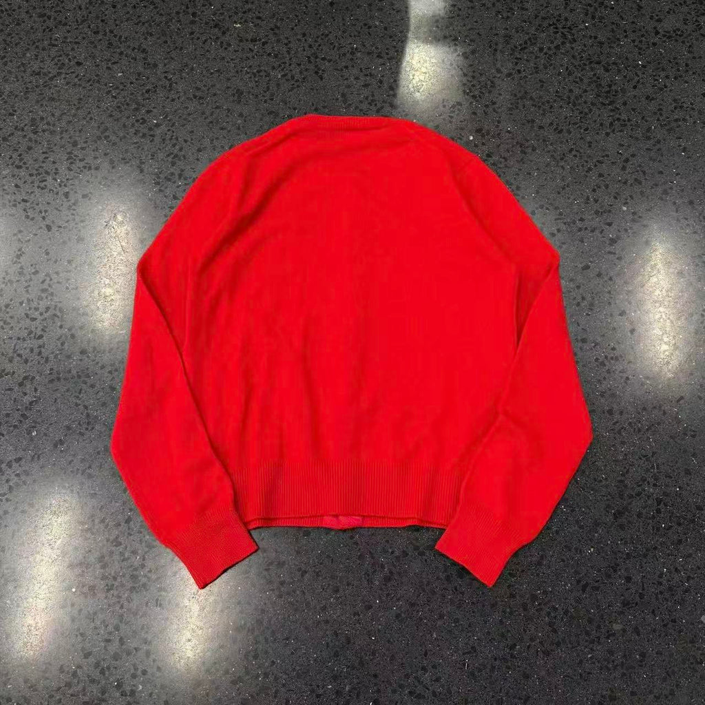 Chrome Hearts Comme Des Garcons Red Knit Cardigan