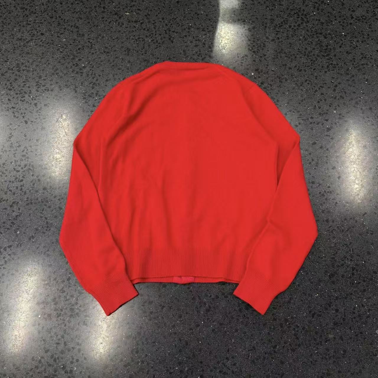 Chrome Hearts Comme Des Garcons Red Knit Cardigan