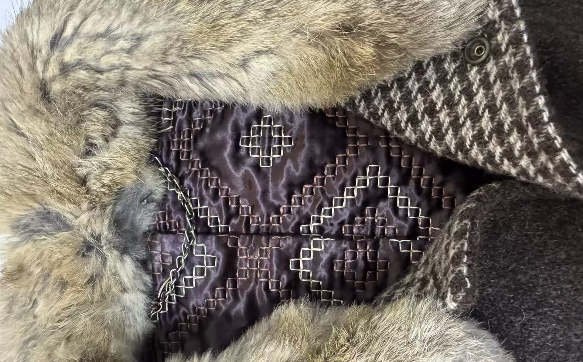 Number (N)ine 02AW "George" Rabbit Fur Collar Jacket